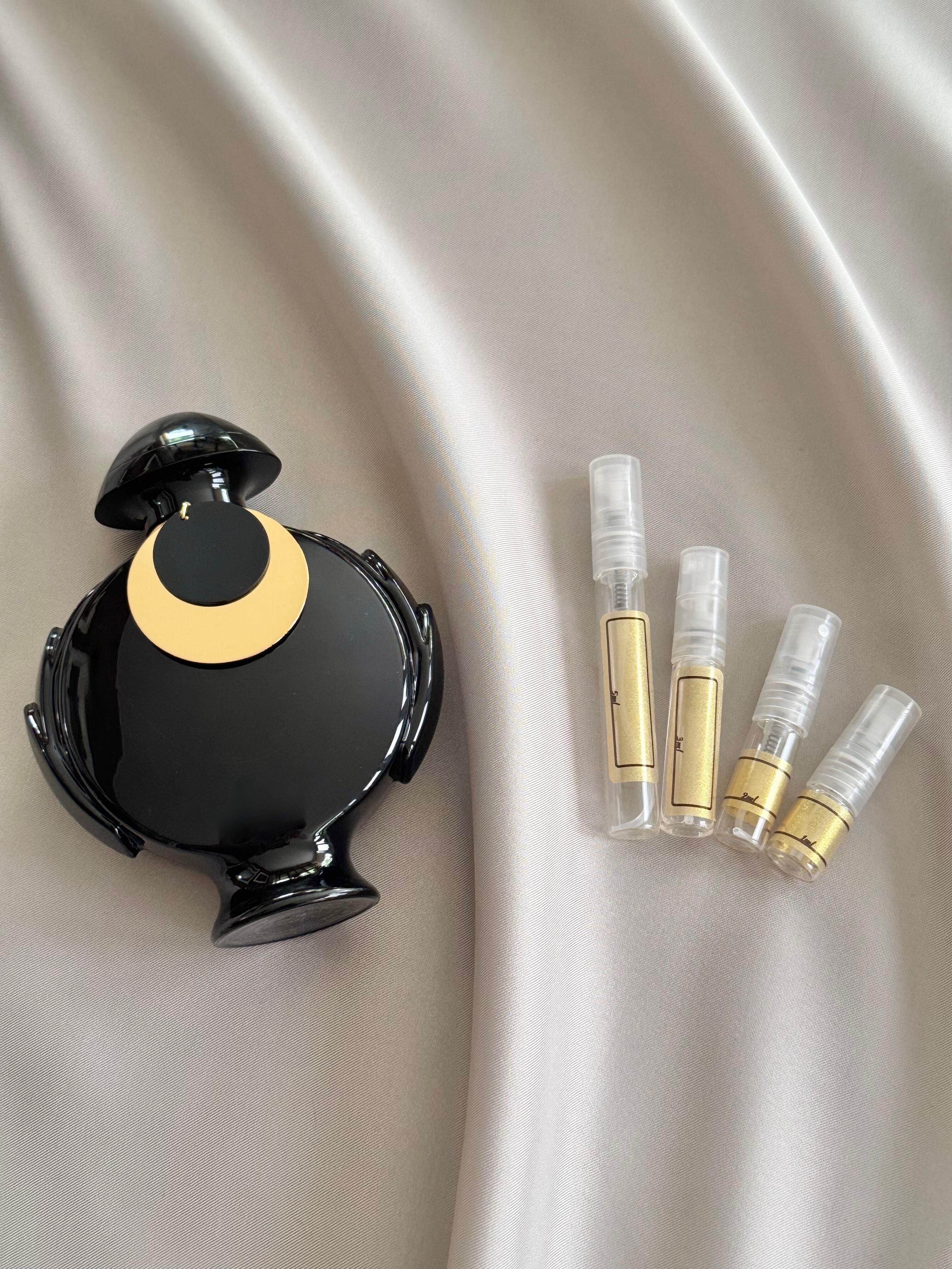 Rabanne Olympea Absolu with sample bottles