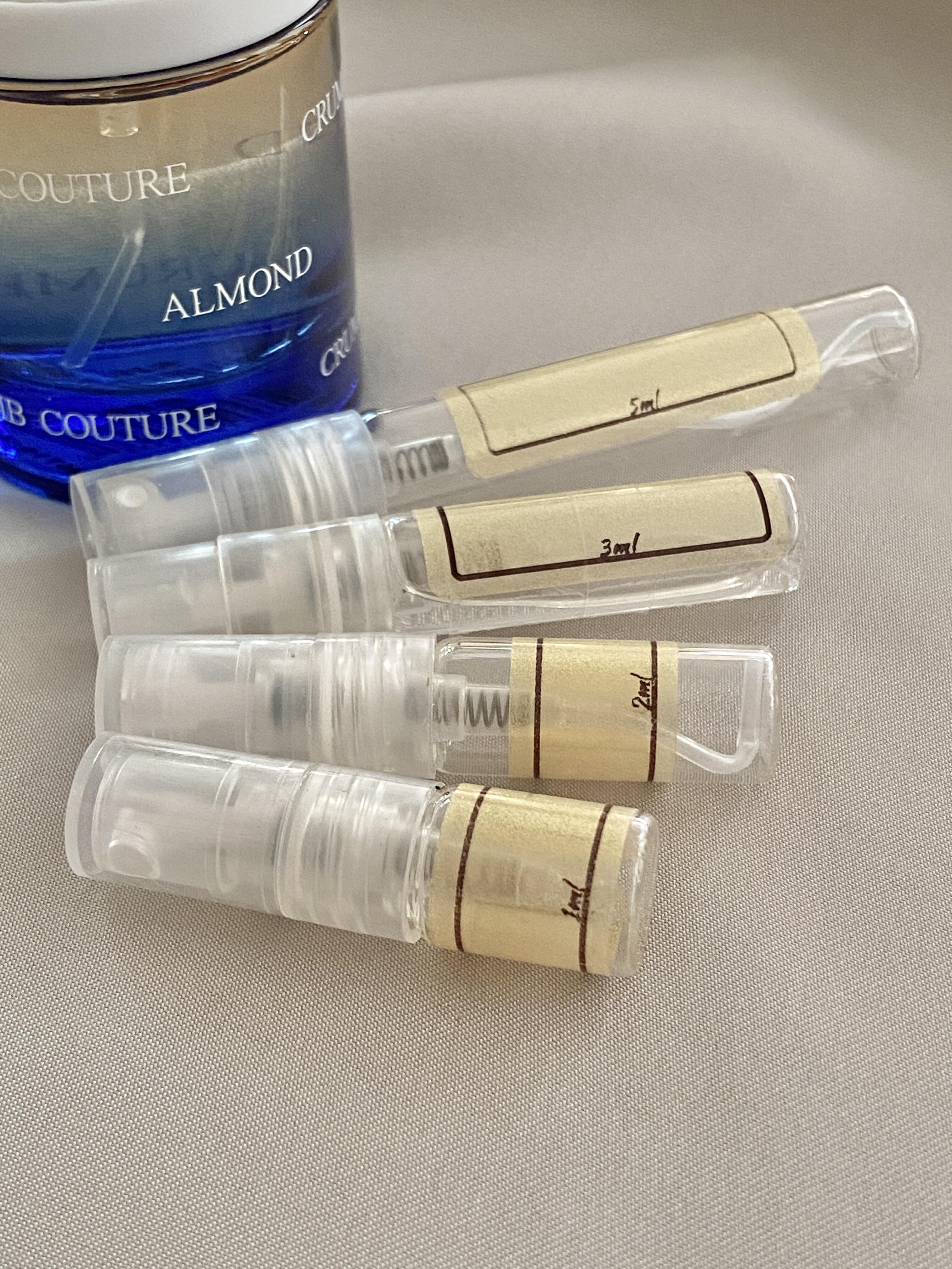 Snif Crumb Couture Almond and sample bottles