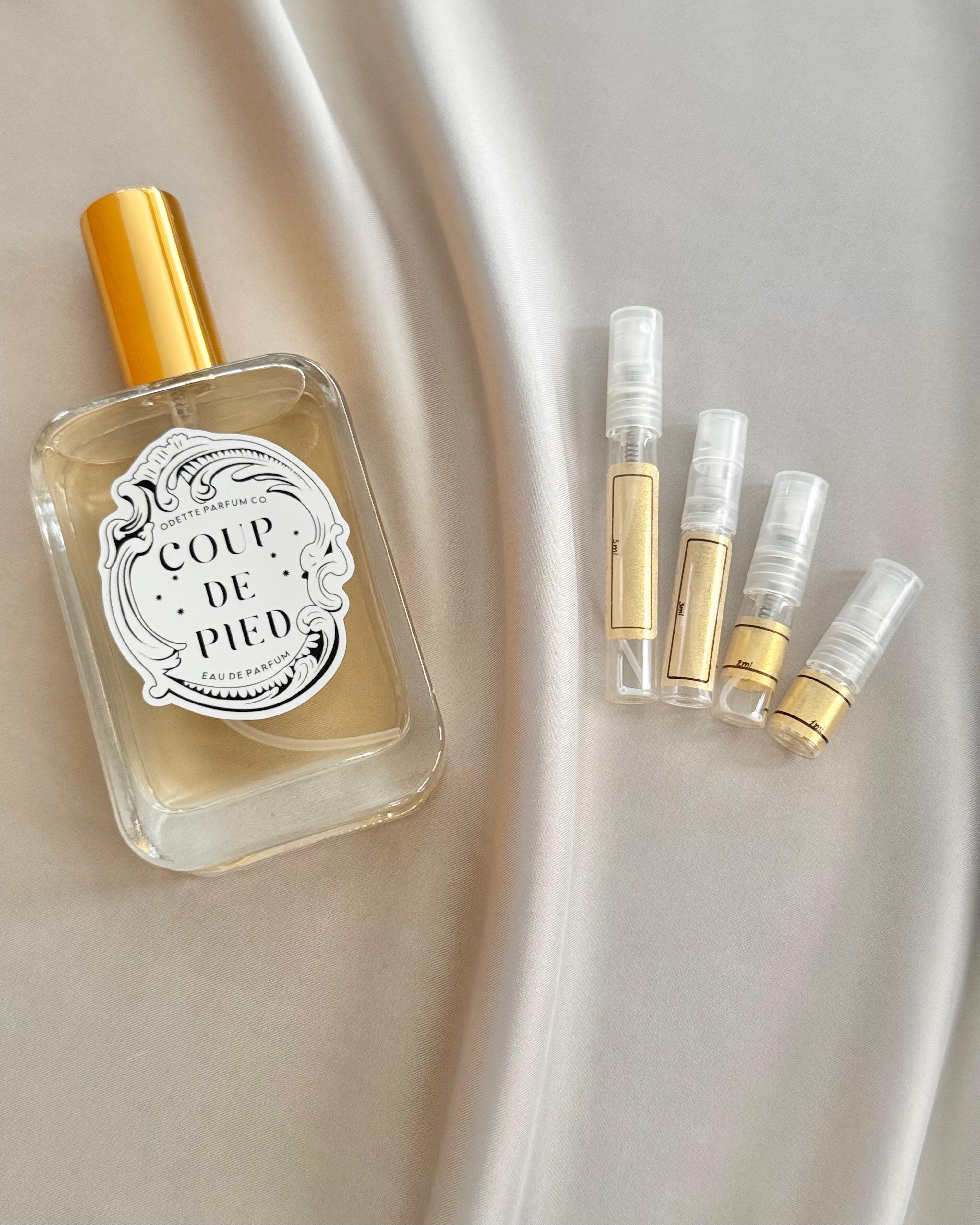 Odette Perfume Co Coup de Pied with sample bottles