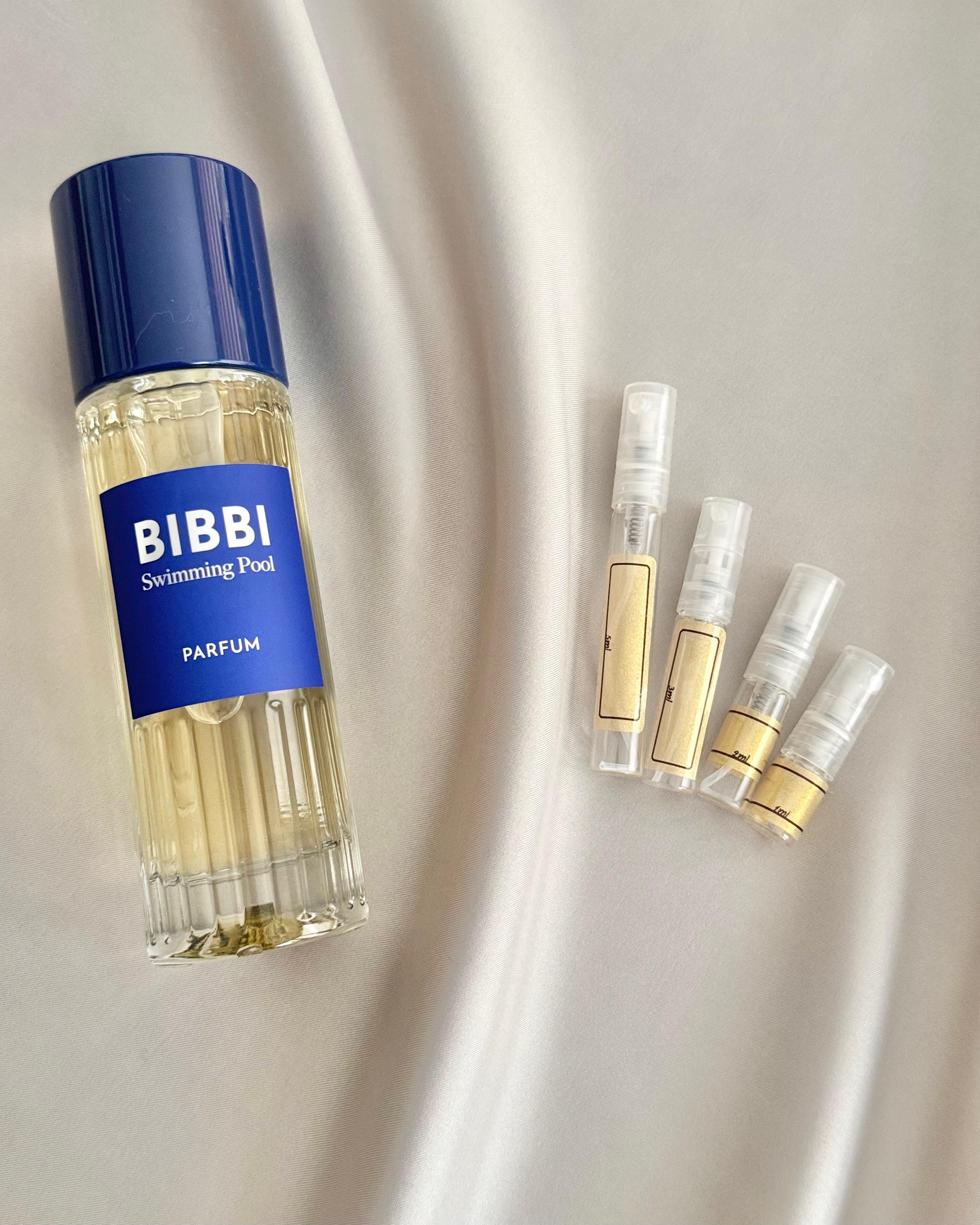Bibbi Paris Swimming Pool with sample bottles