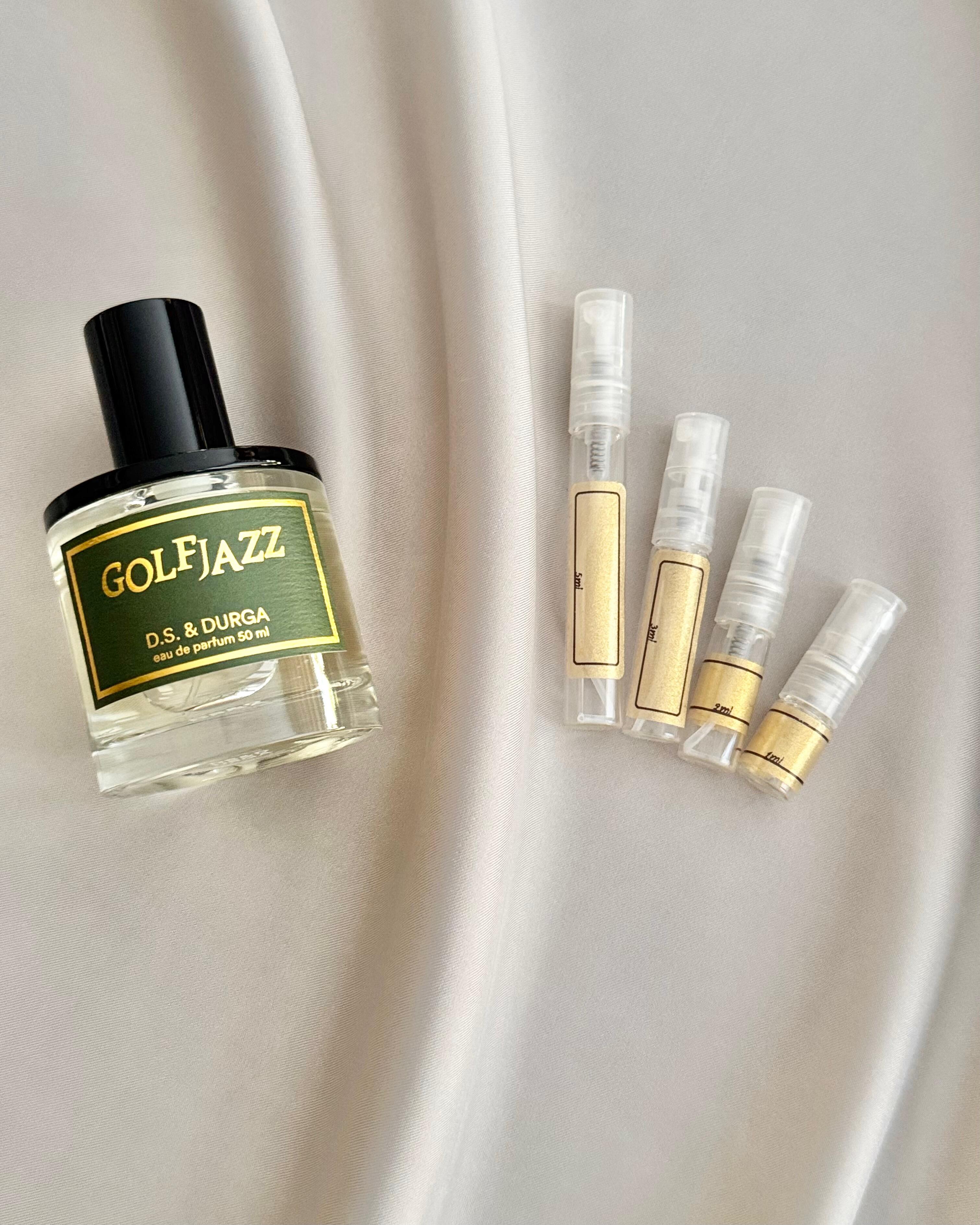 D S. & Durga Golfjazz with sample bottles