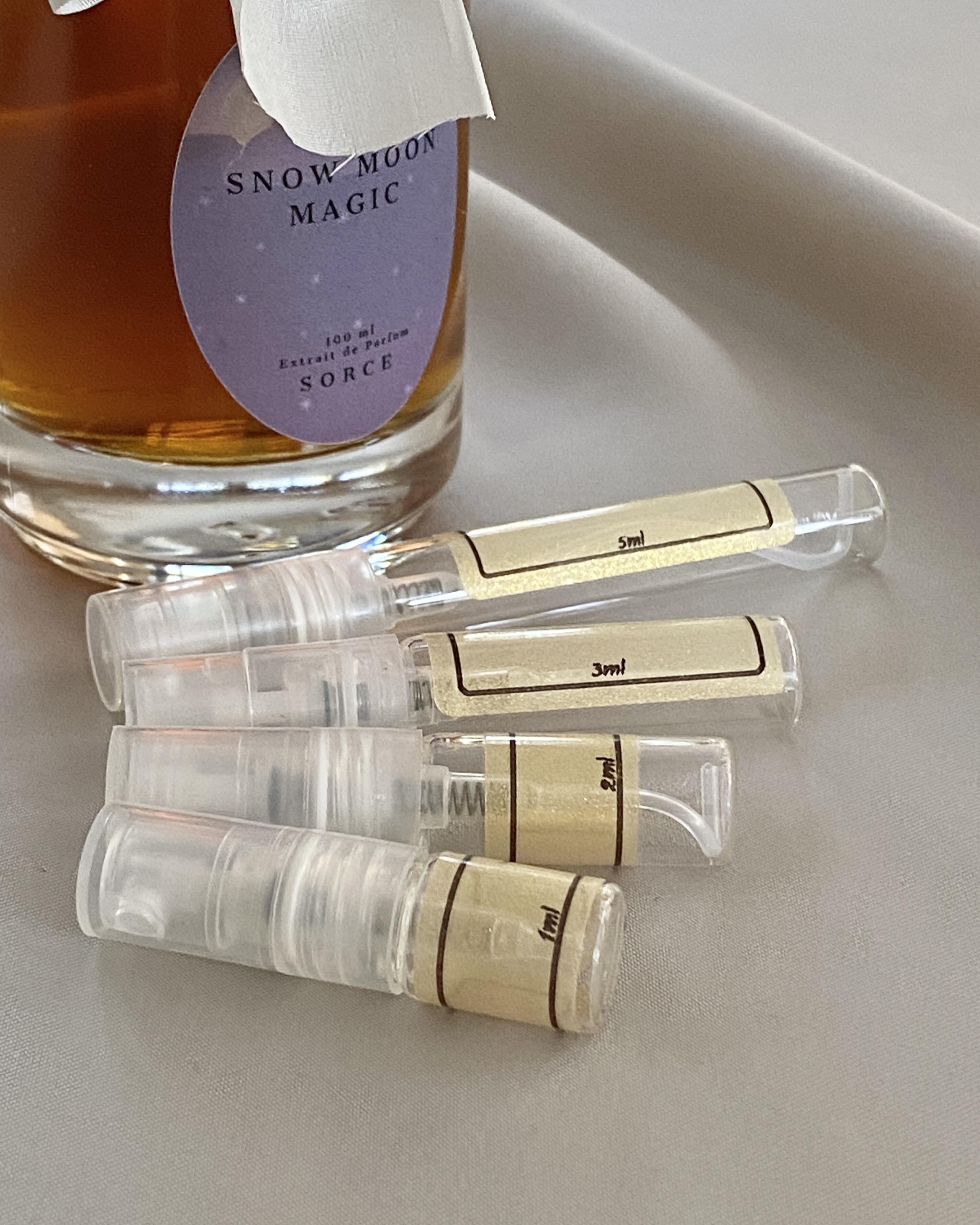 Sorce Snow Moon Magic and sample bottles