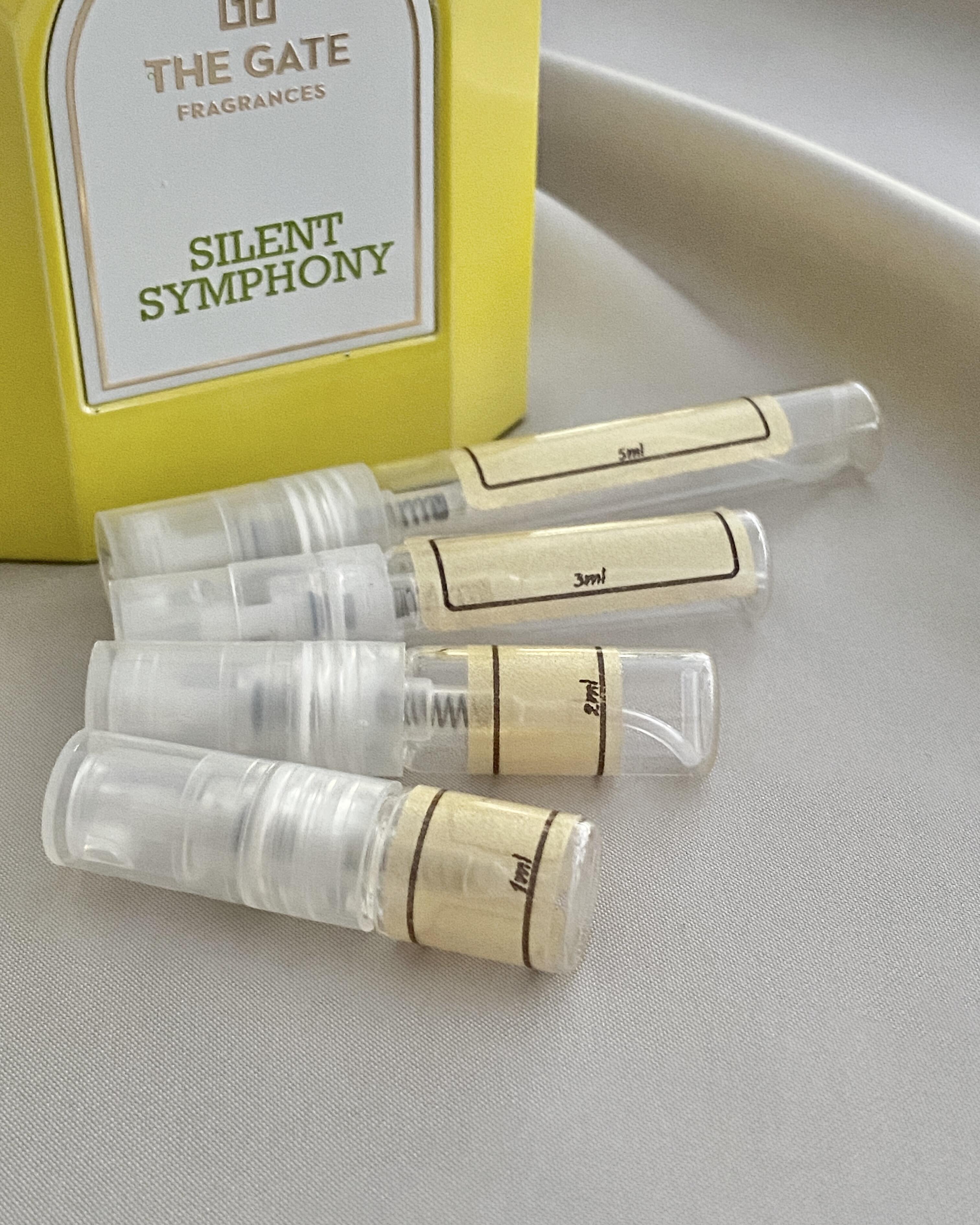 The Gate Silent Symphony and sample bottles