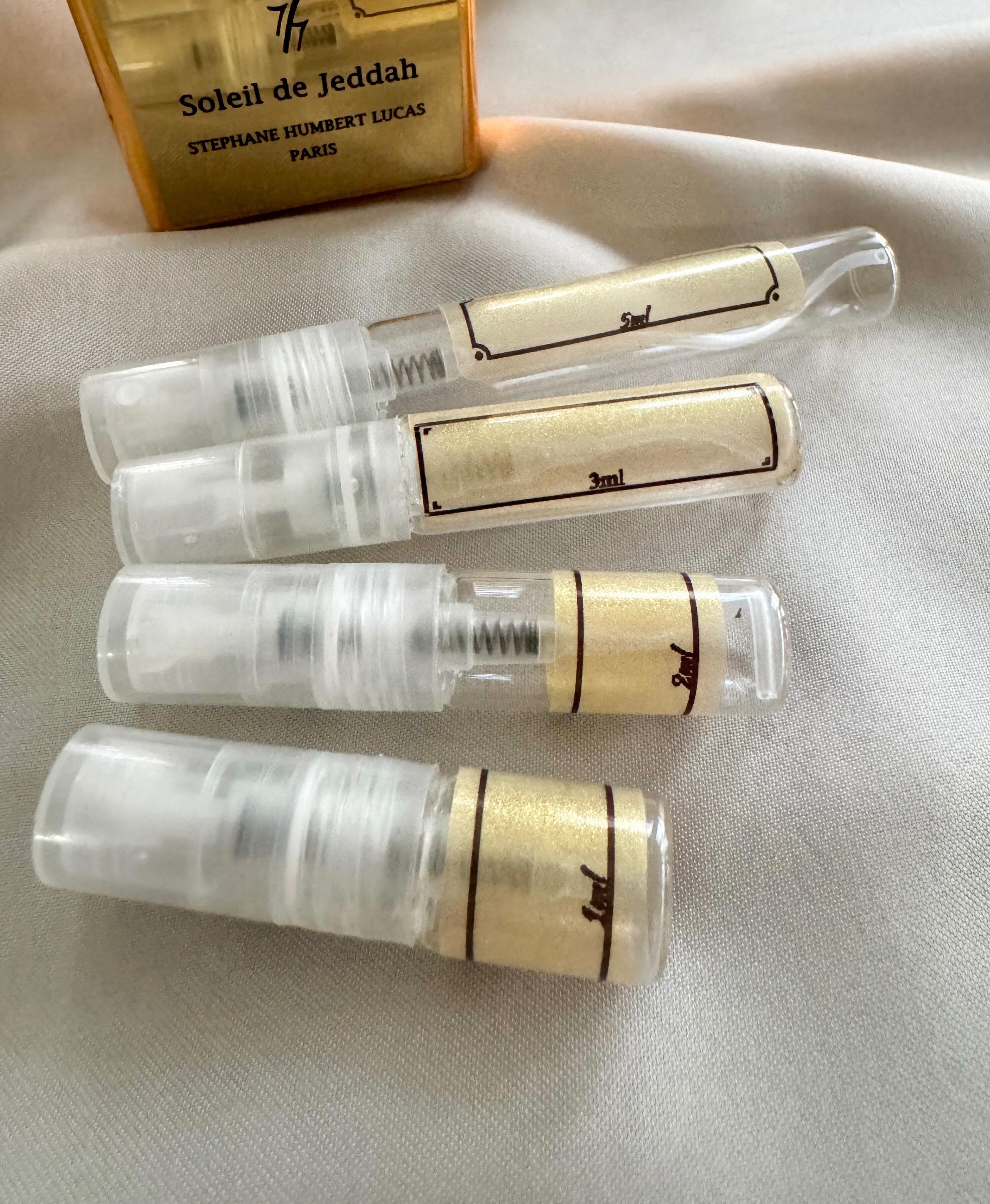 Stephane Humbert Lucas Soleil de Jeddah Mango Kiss perfume with sample bottles