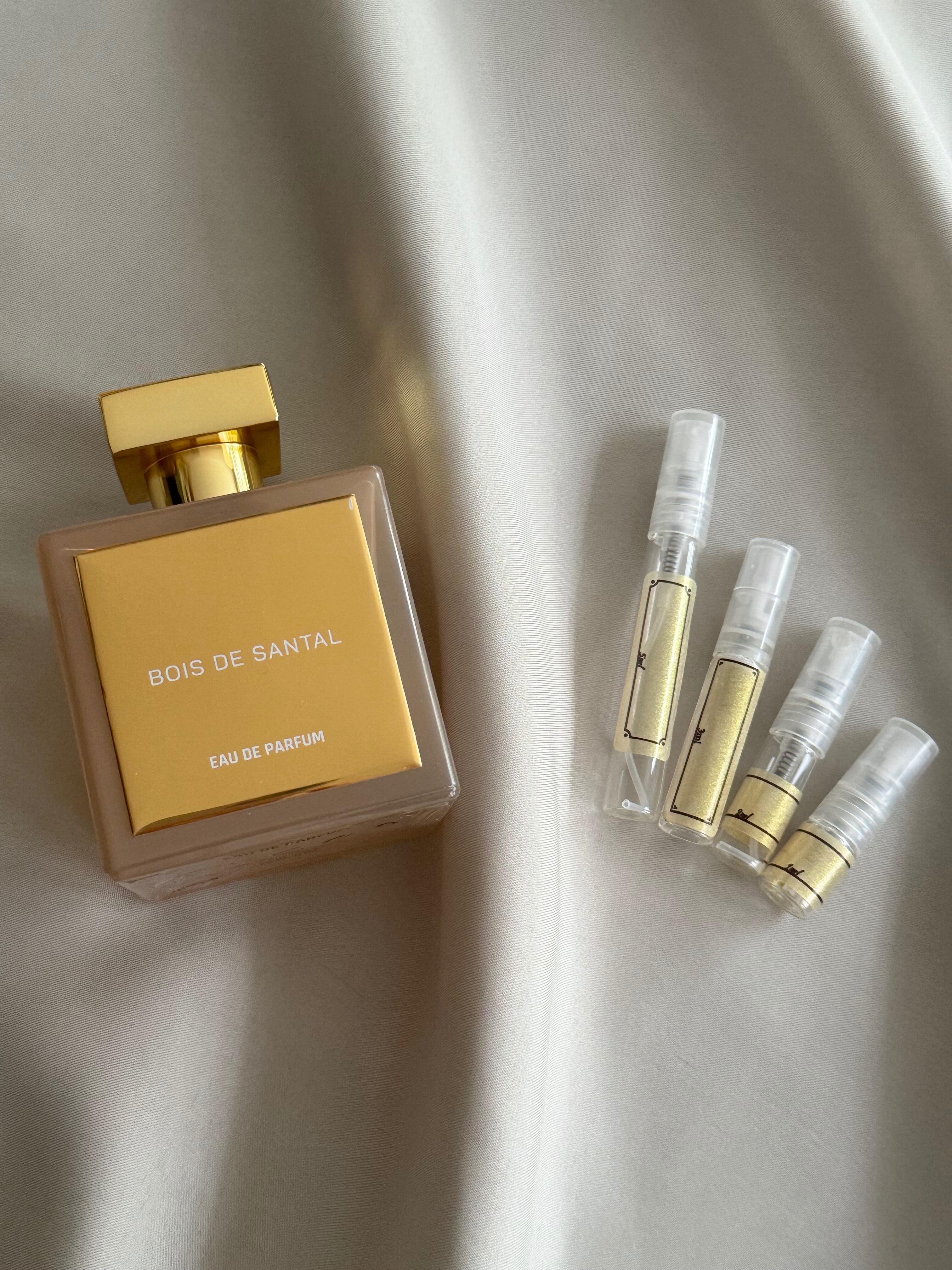 House of Brandt Bois de Santal perfume with sample bottles