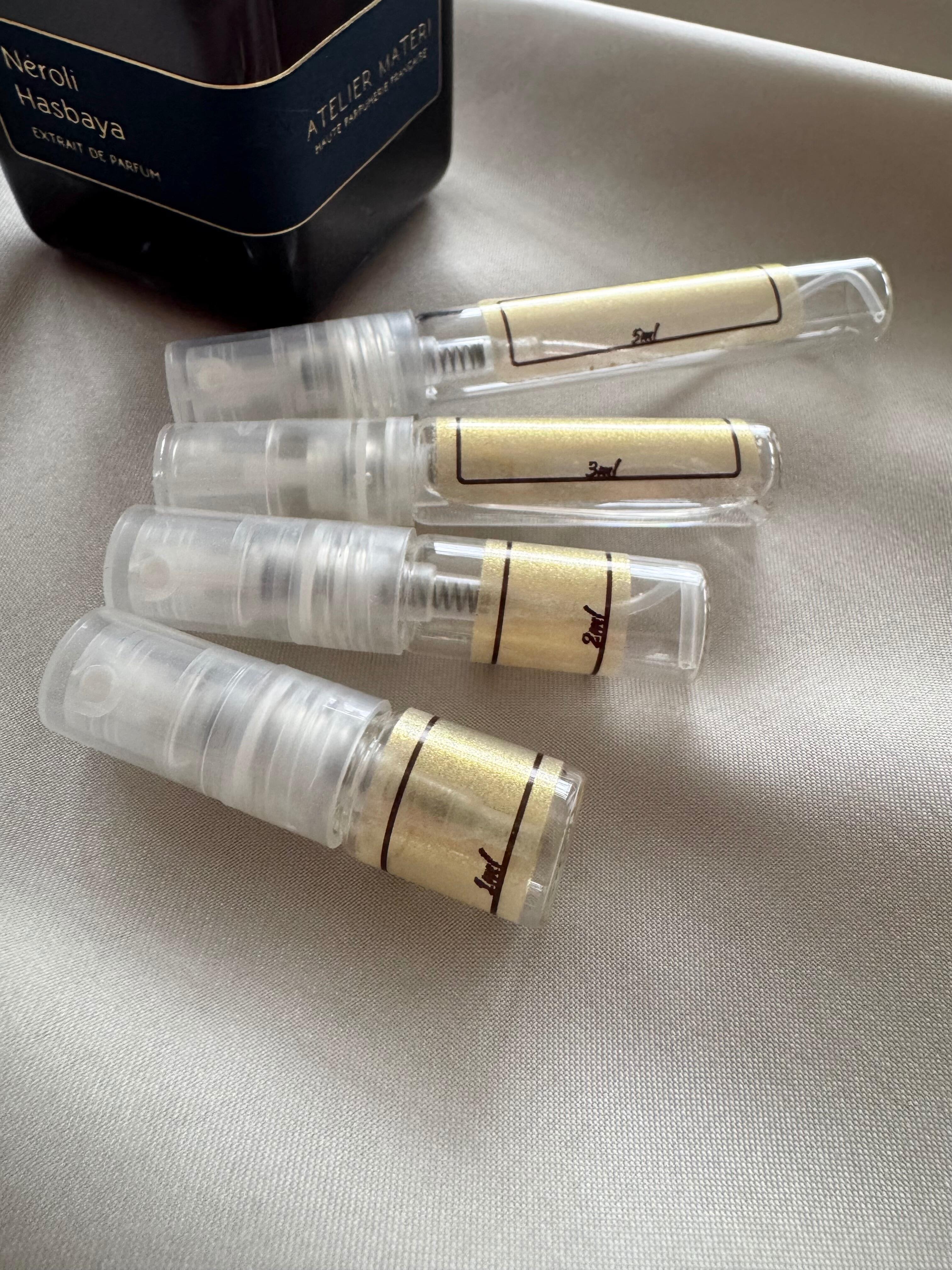 Atelier Materi Neroli Hasbaya perfume with sample bottles