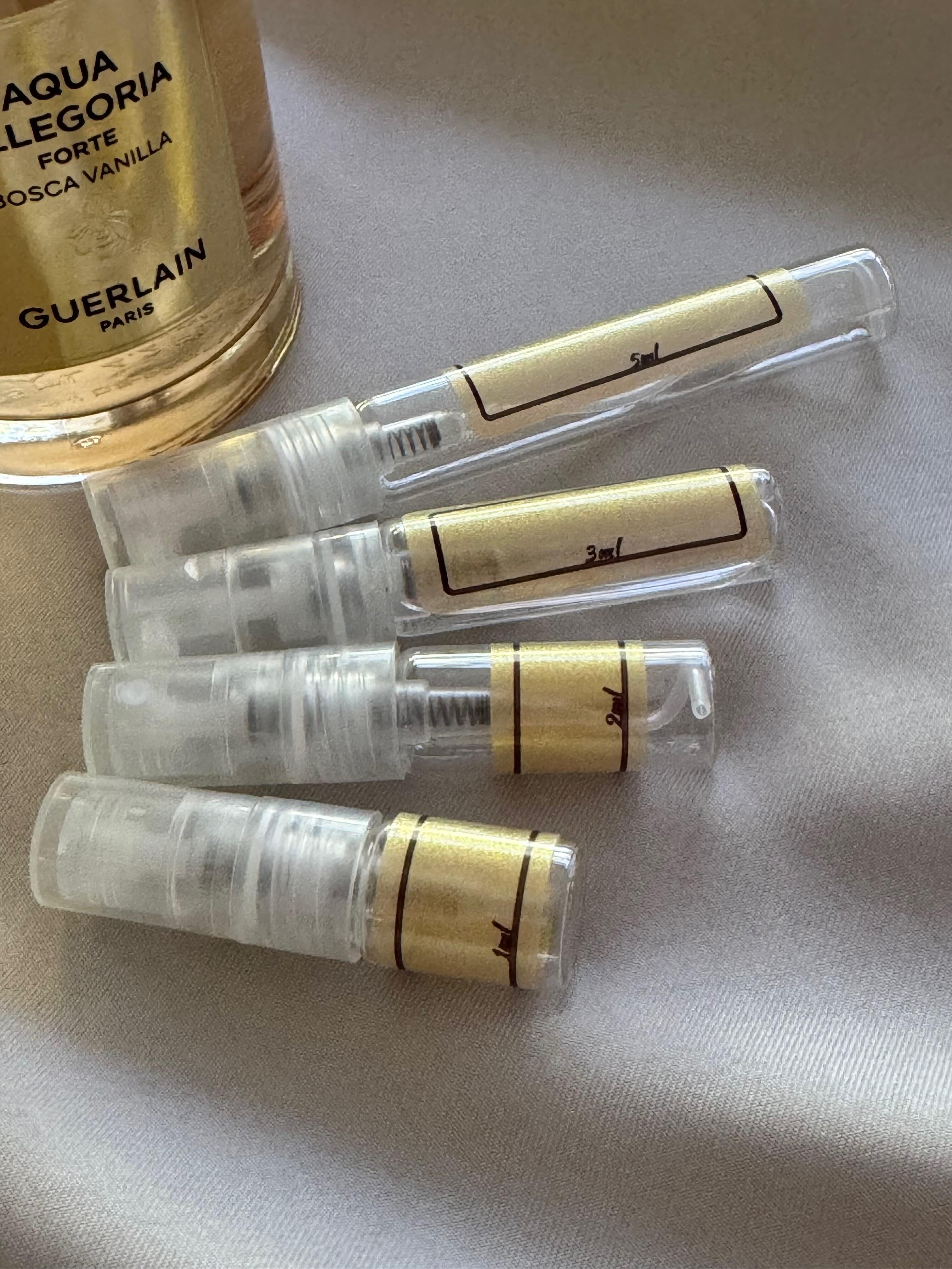 Geurlain Bosca Vanilla and sample bottles
