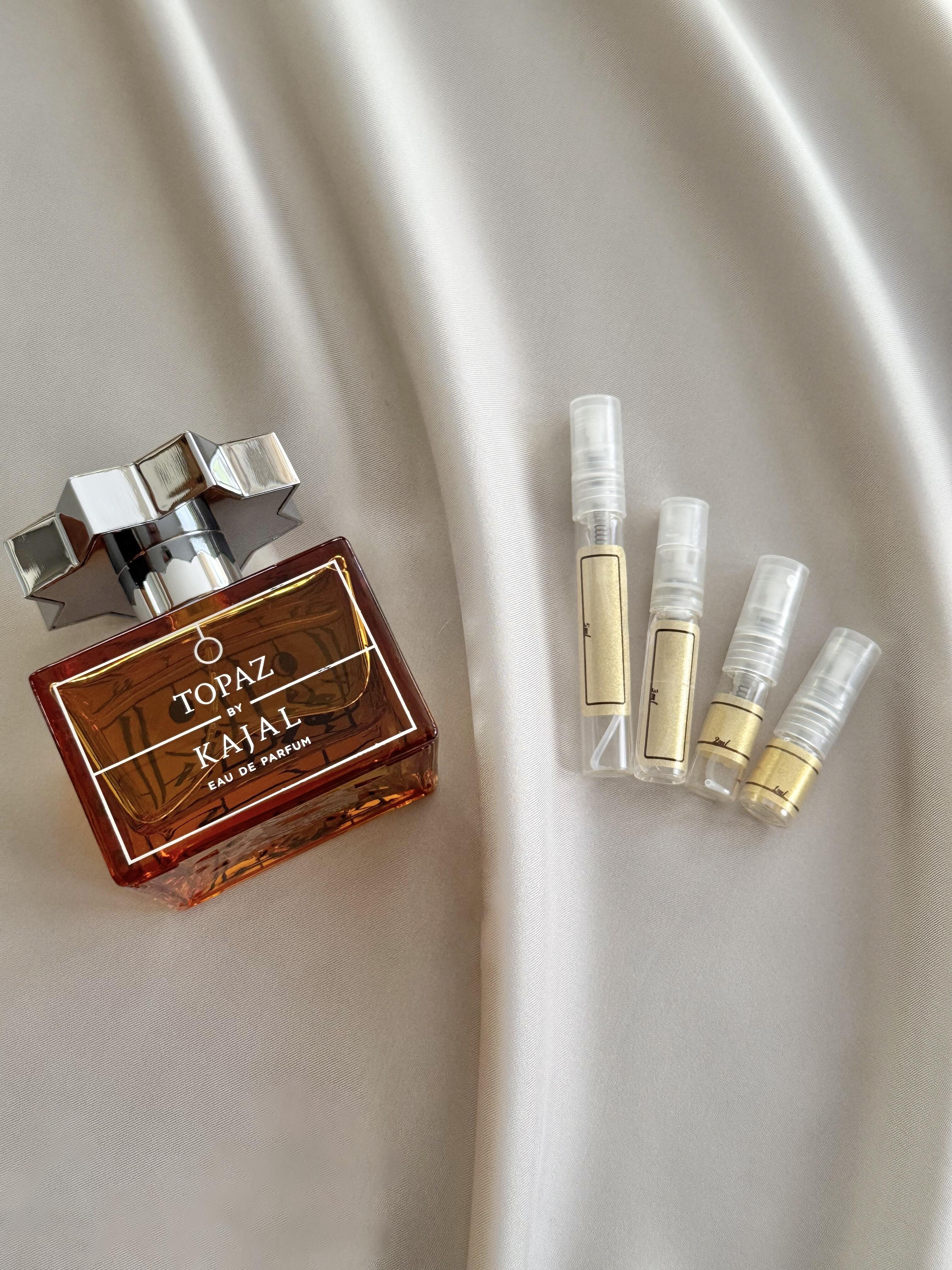 Kajal Topaz with sample bottles