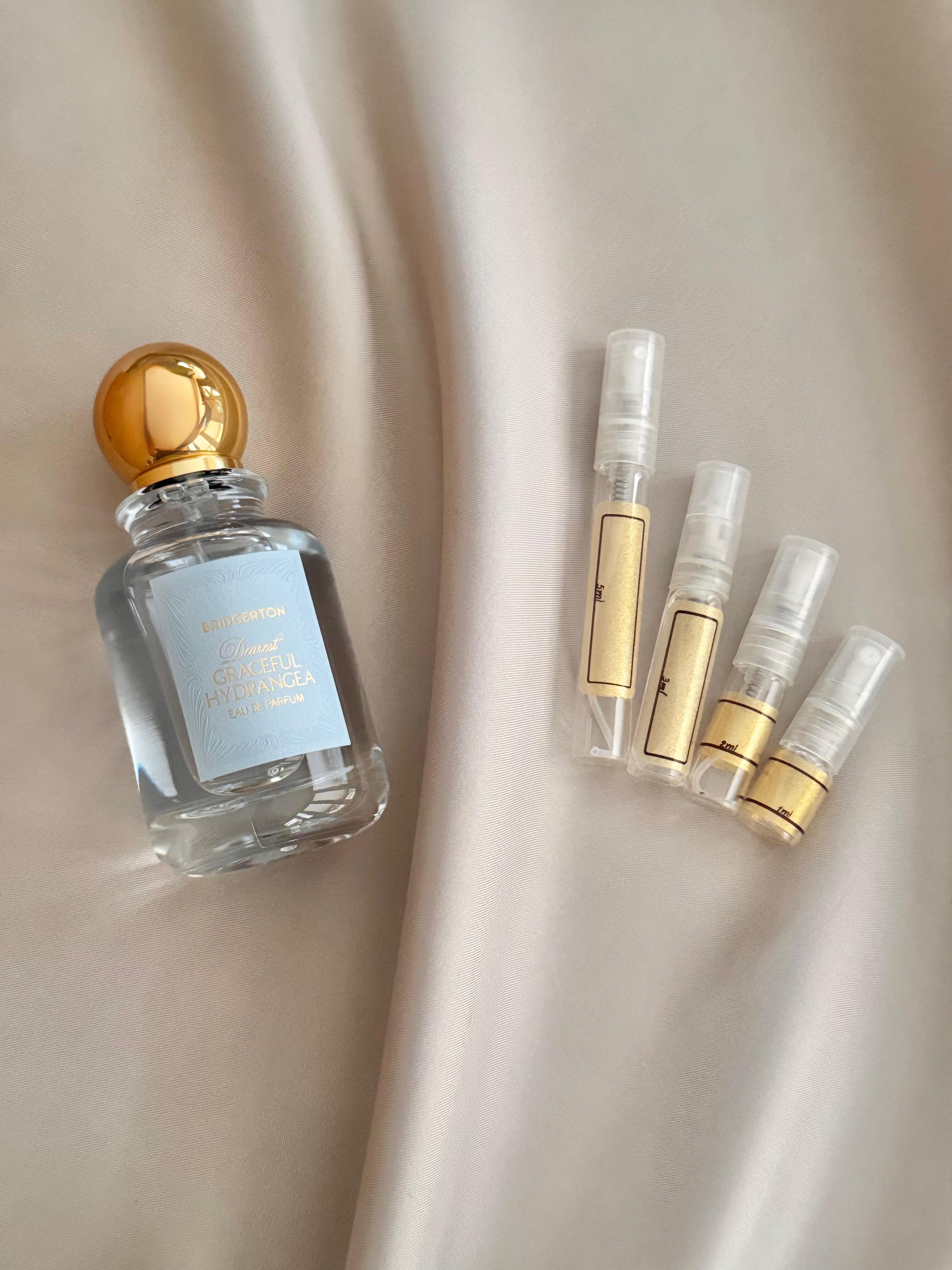 Bridgerton Parfums Dearest Graceful Hydrangea with sample bottles