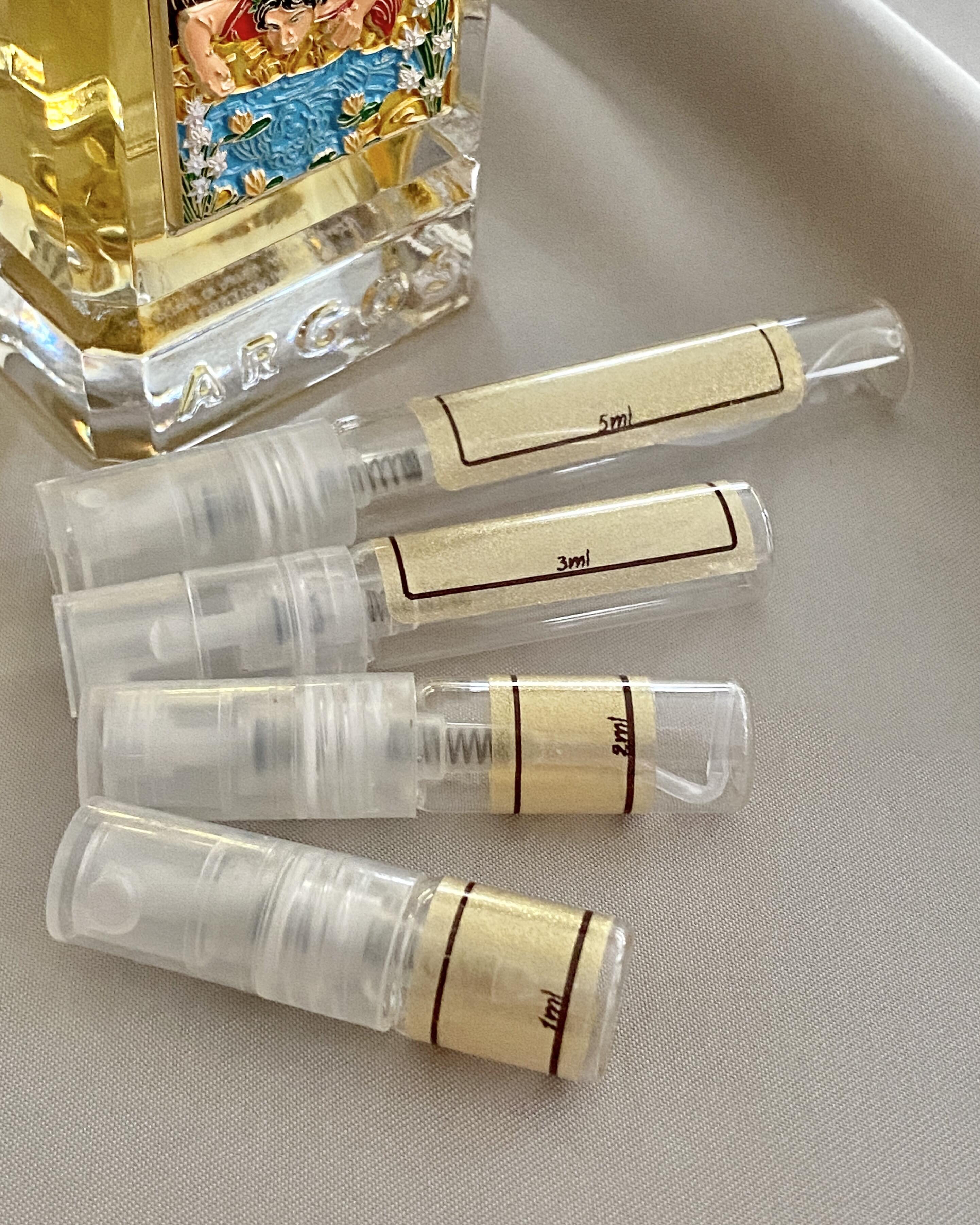 Argos Fragrance Narcissus Obsession in Bloom and sample bottles