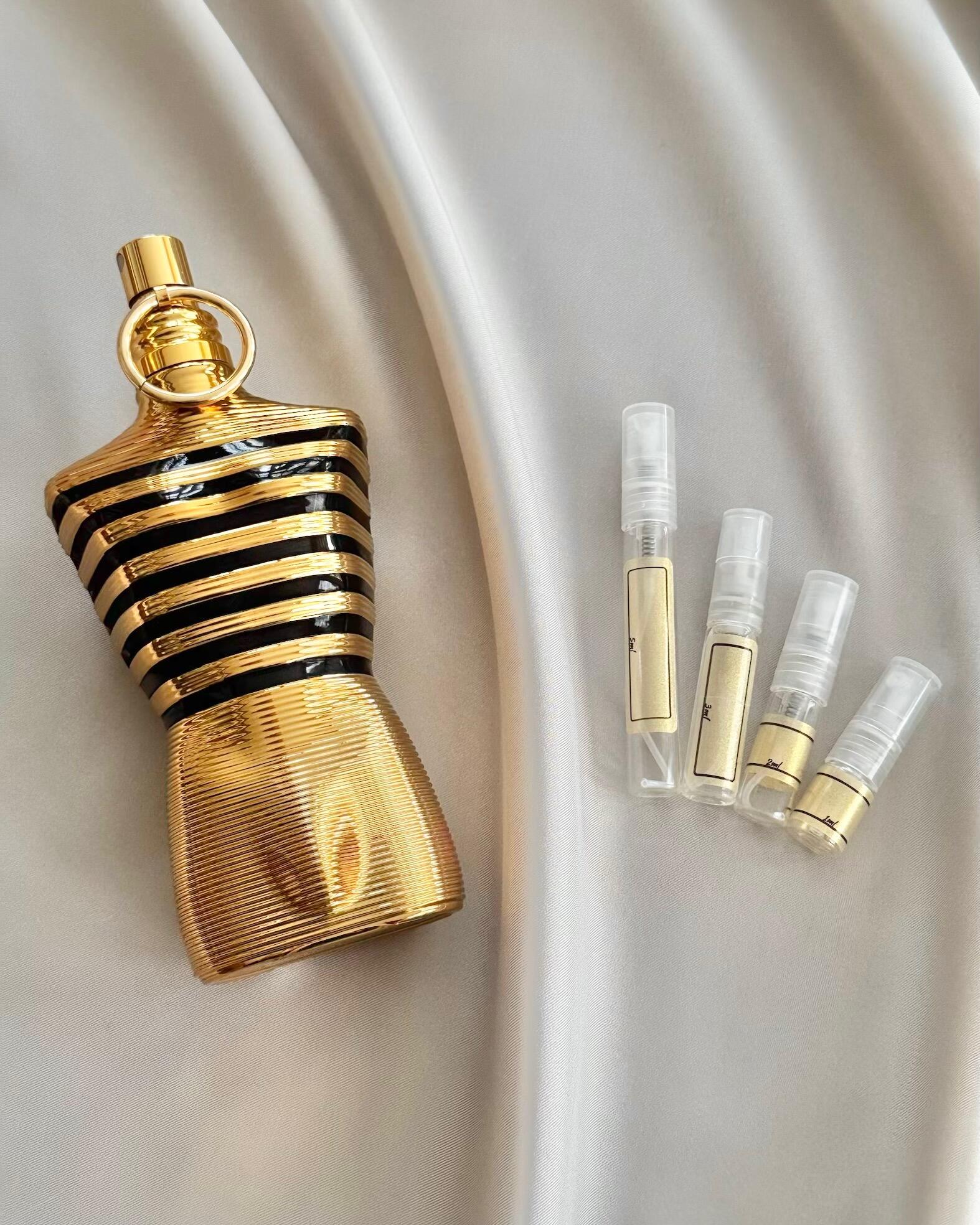 Jean Paul Gaultier Le Male Elixir bottle with samples