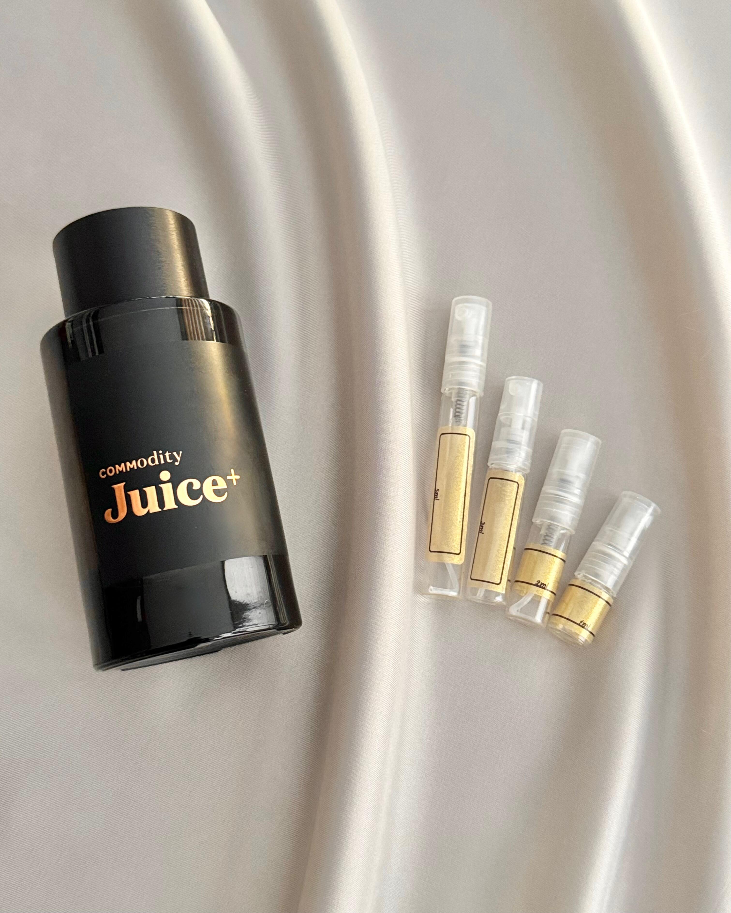 Commodity Juice + Bold with sample bottles