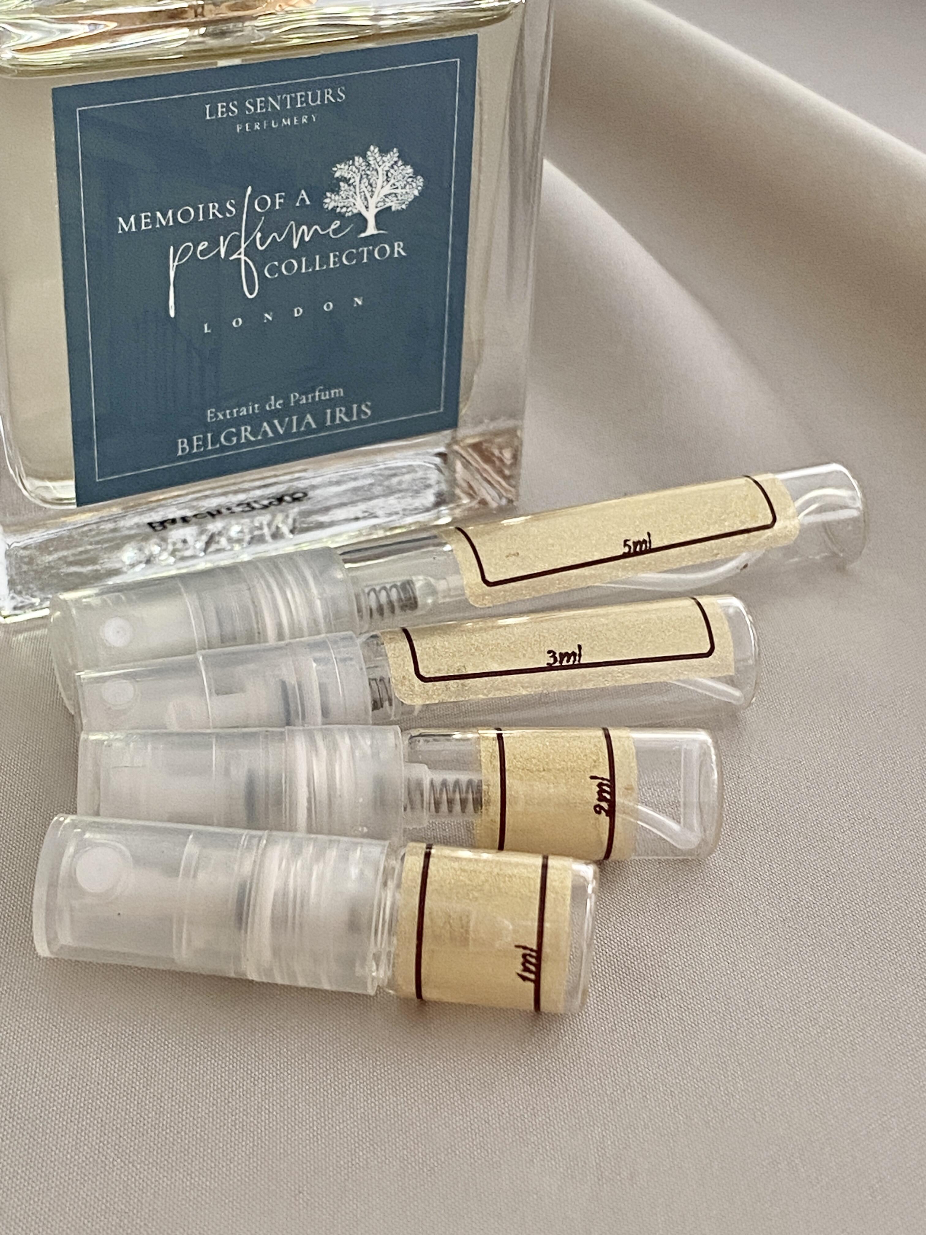 Memoirs of a Perfume Collector Belgravia Iris and sample bottles