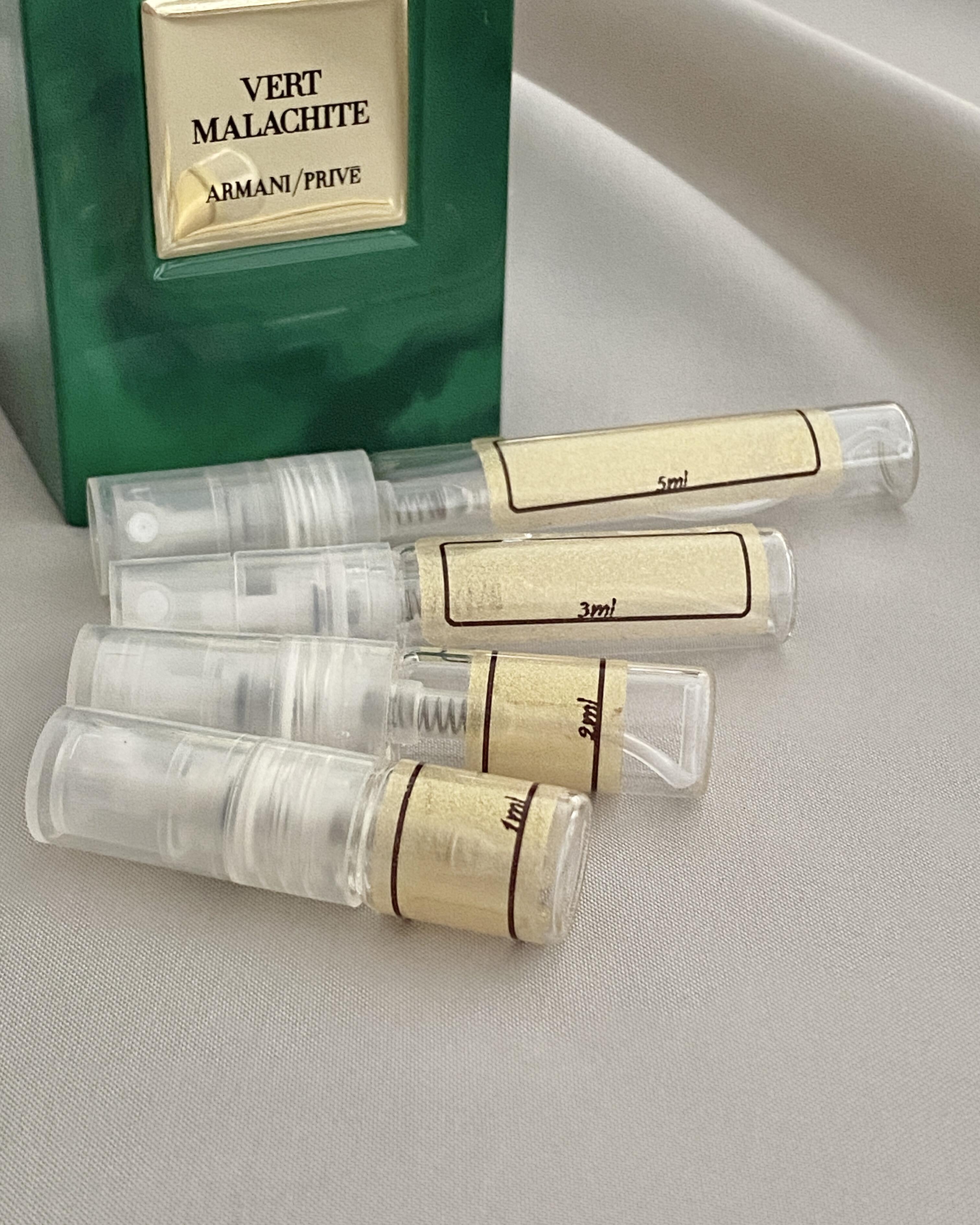 Armani Prive Vert Malachite with sample bottles