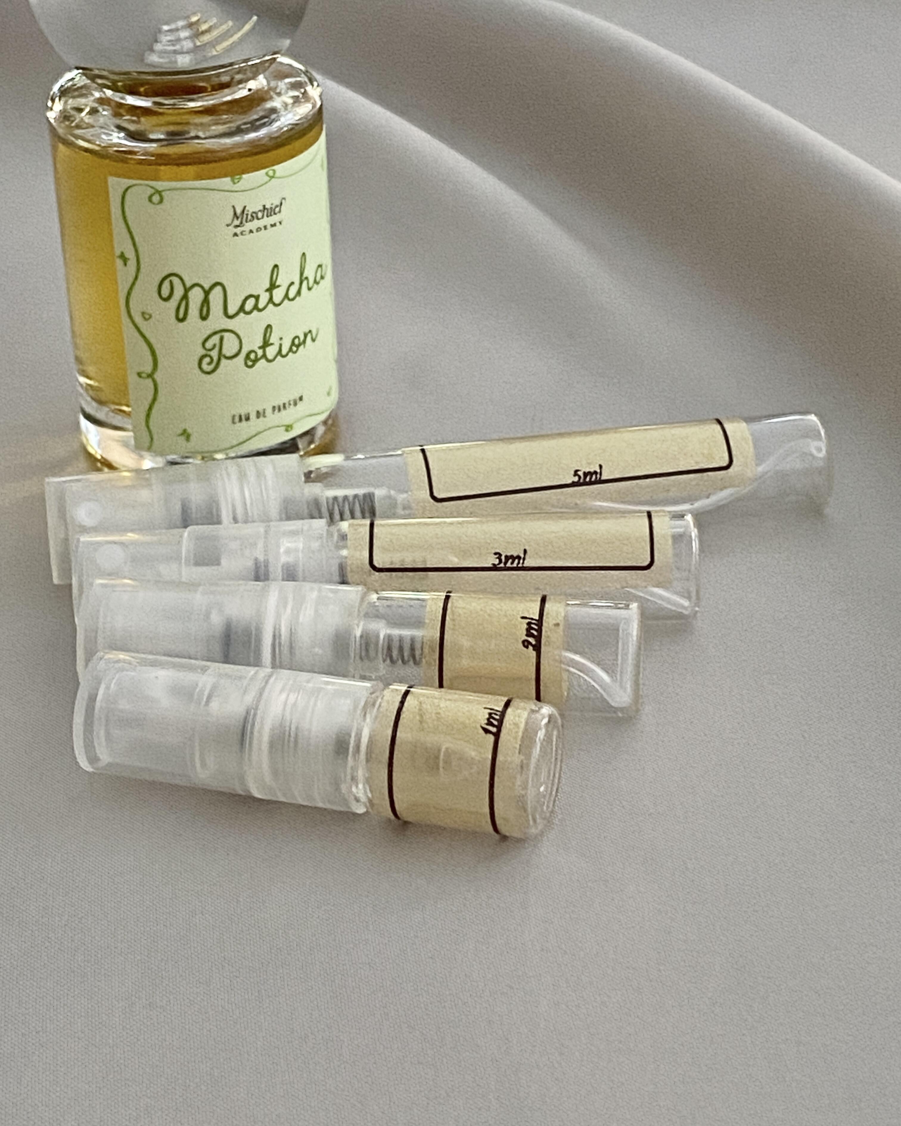 Mischief Academy Matcha Potion with sample bottles