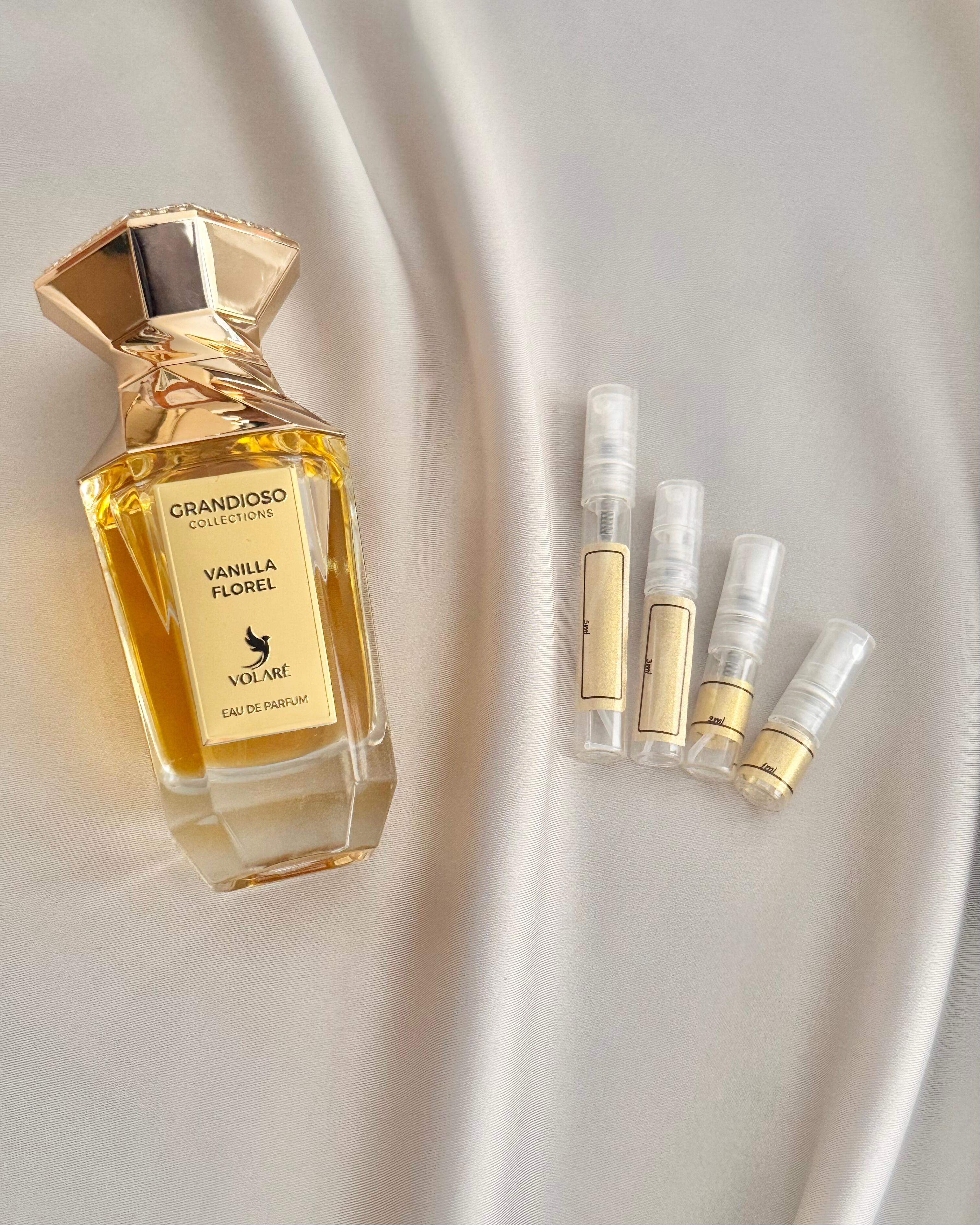Volare Vanilla Florel with sample bottles