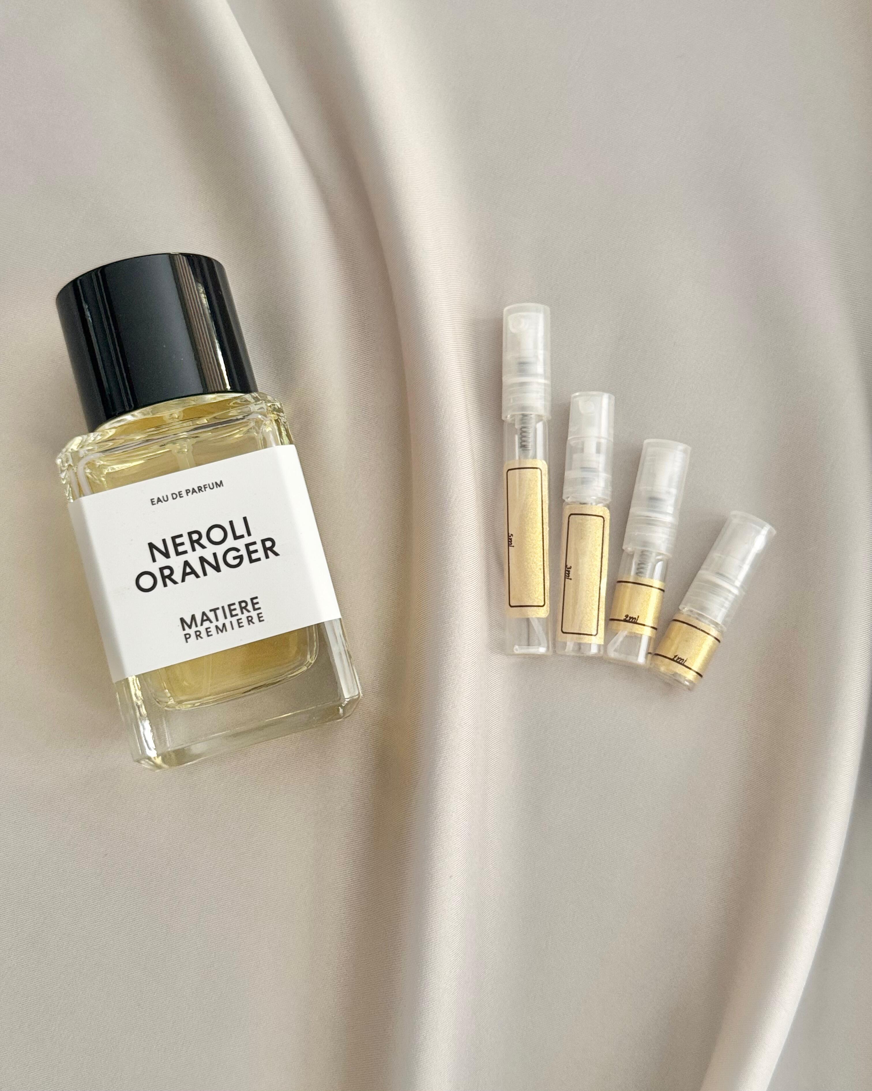 Matiere Premiere Neroli Oranger with sample bottles