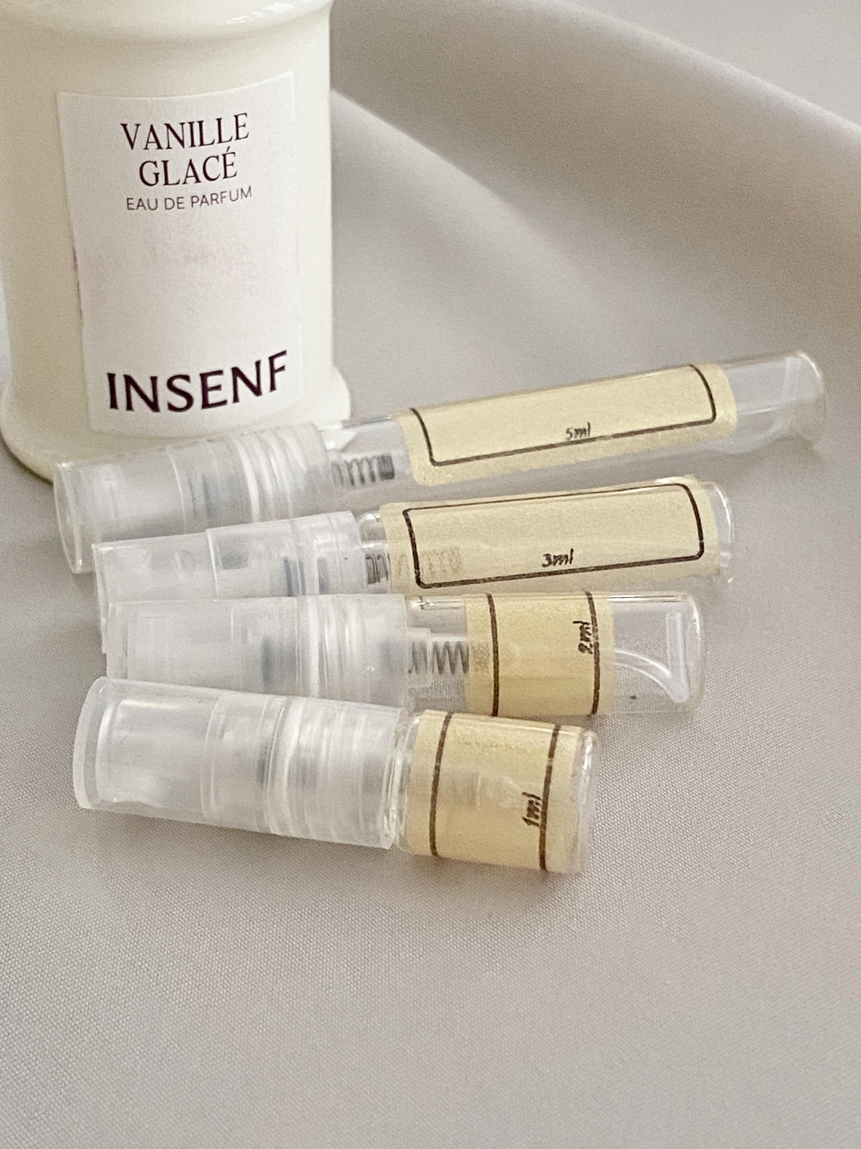 INSENF Vanille Glacé and sample bottles