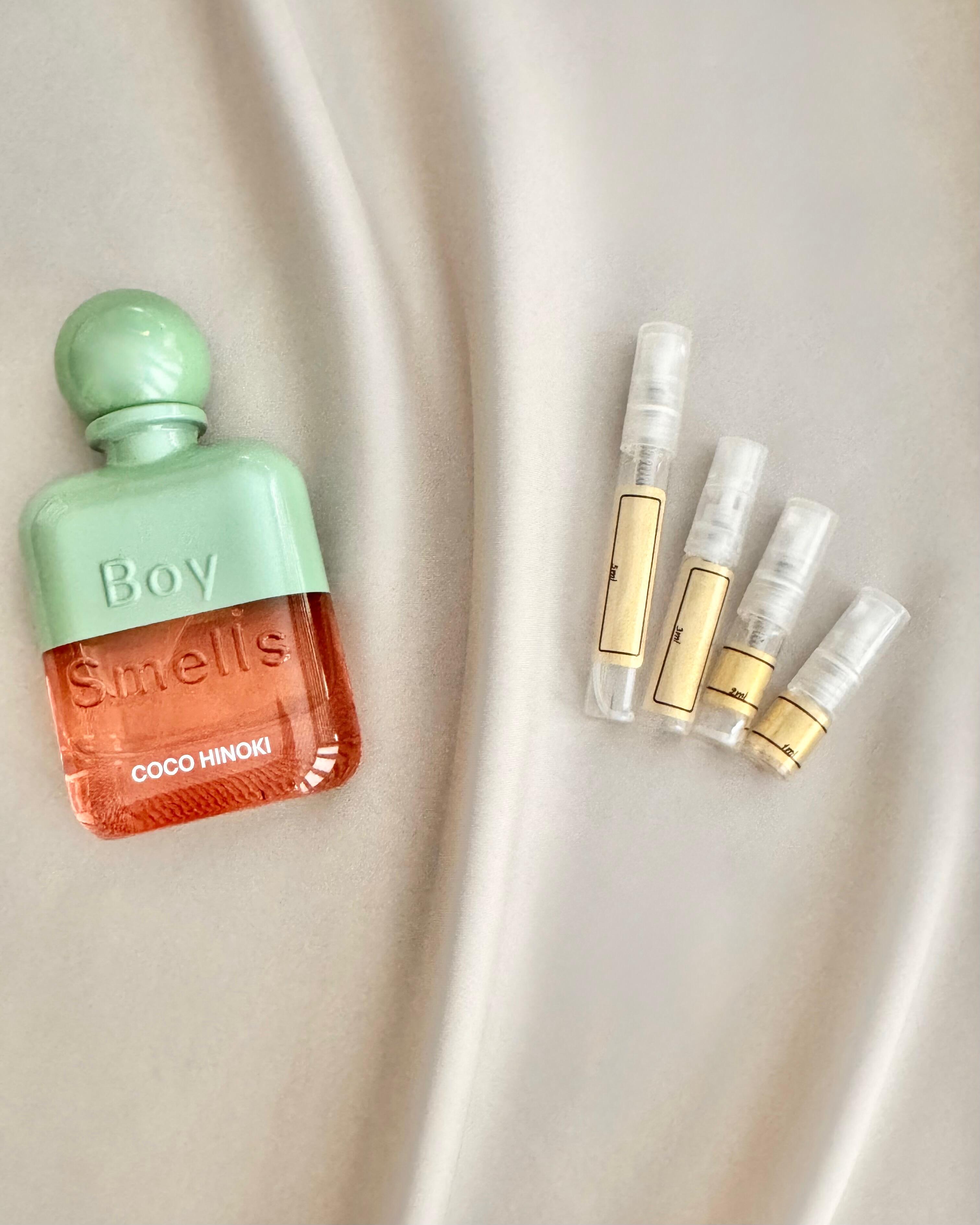 Boys Smells Coco Hinoki with sample bottles