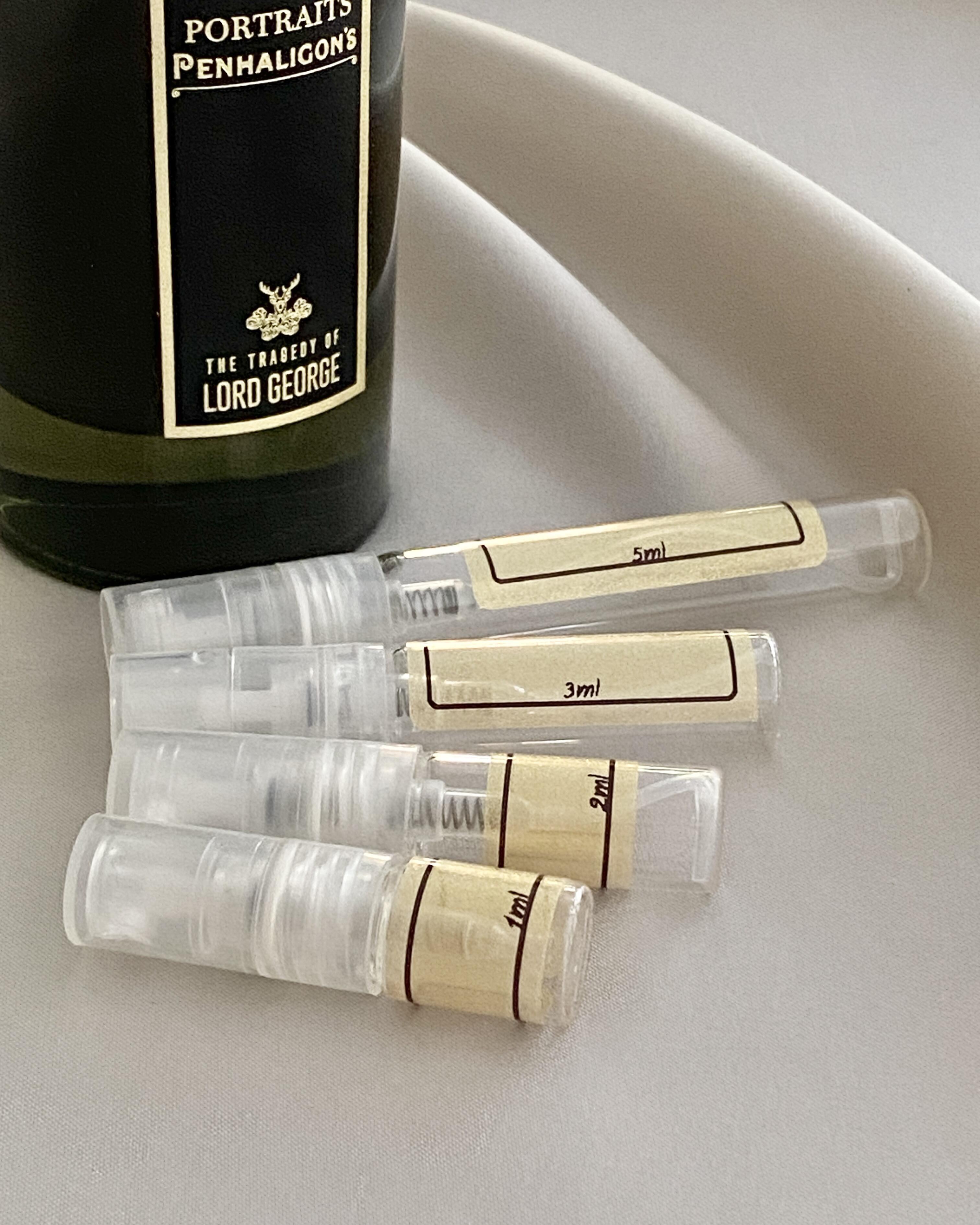 Penhaligons The Tragedy of Lord George Intense and sample bottles