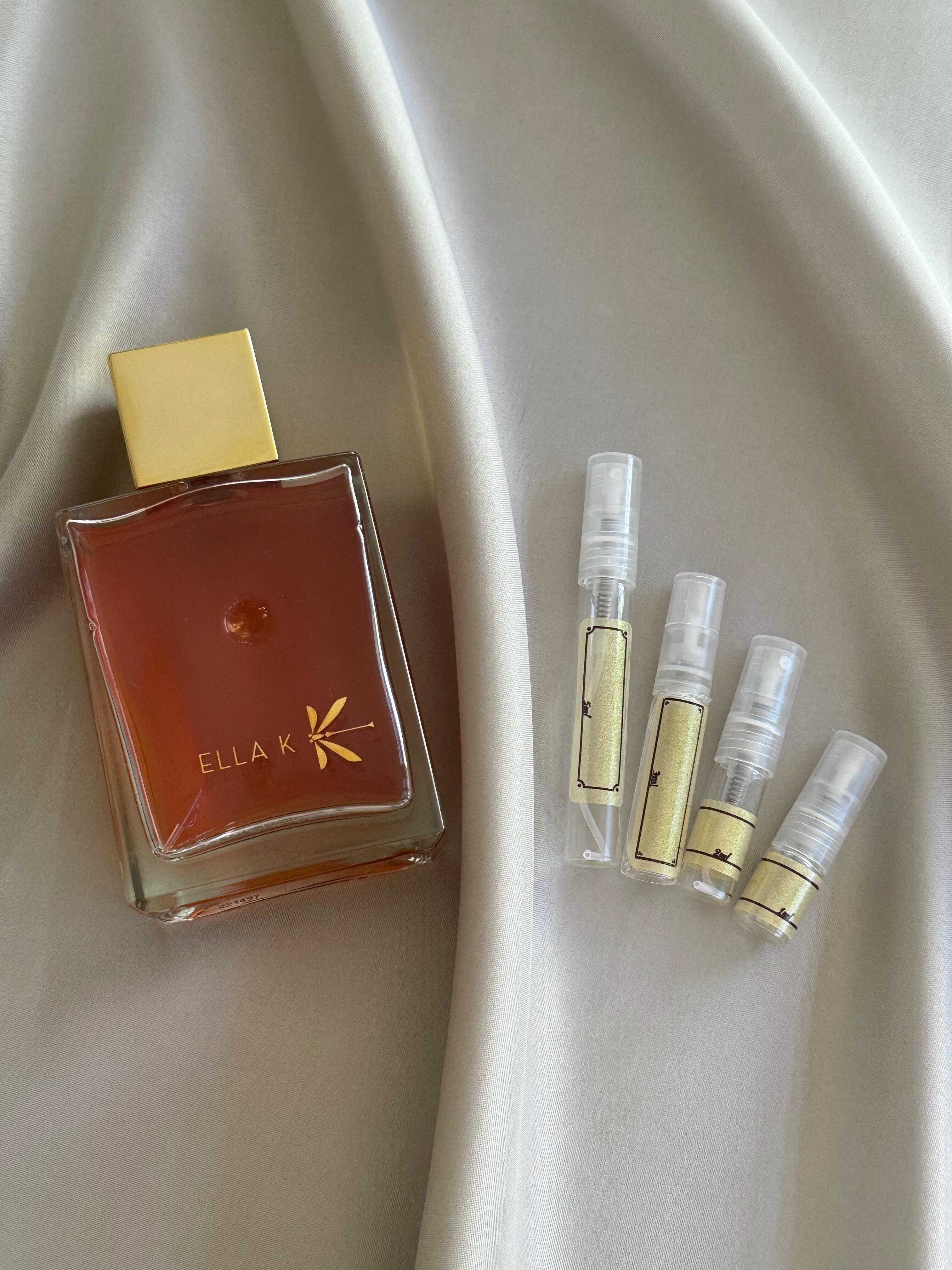 Ella K Lettre de Pushkar perfume and sample bottles