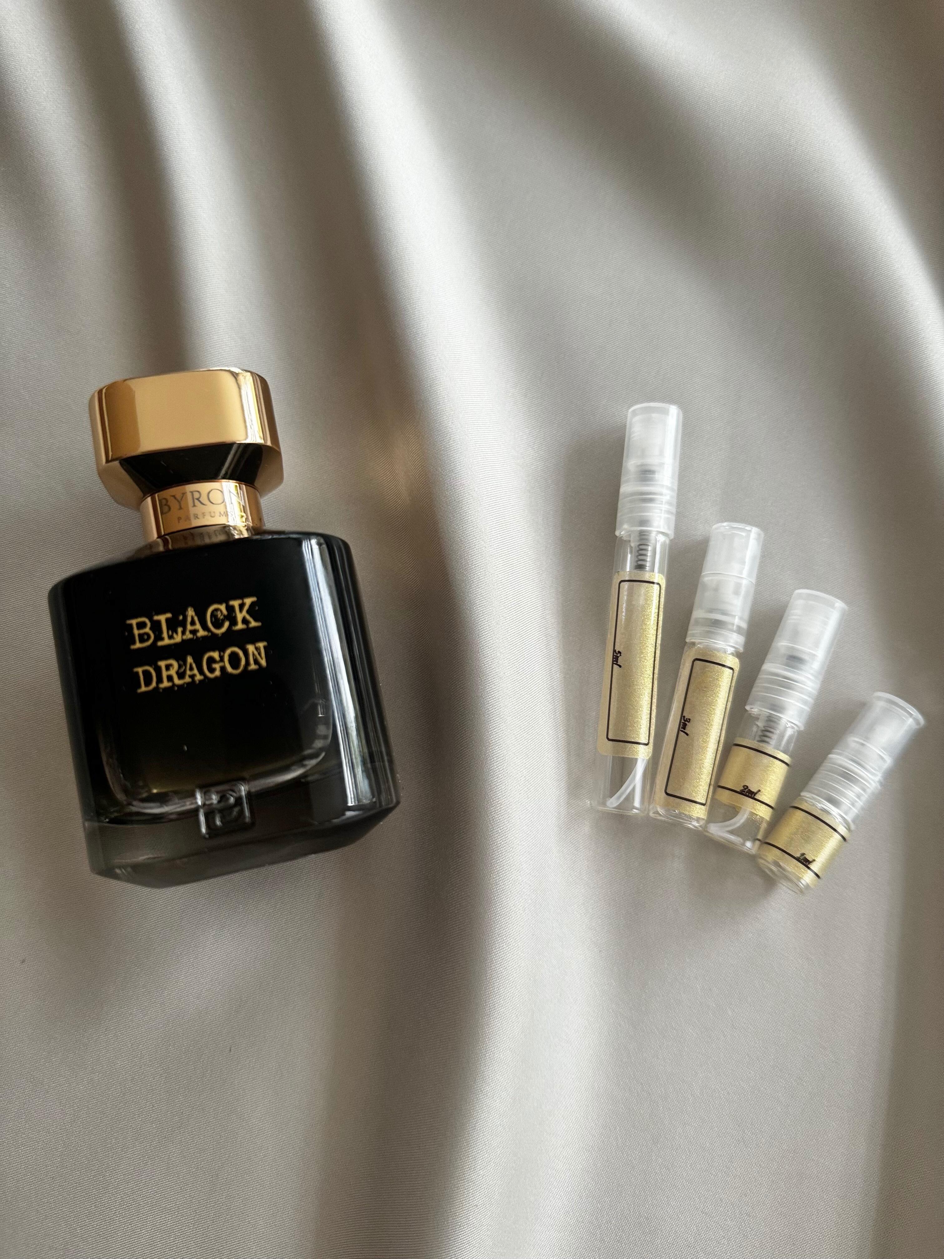 Byron Parfums Black Dragon Perfume with sample bottles
