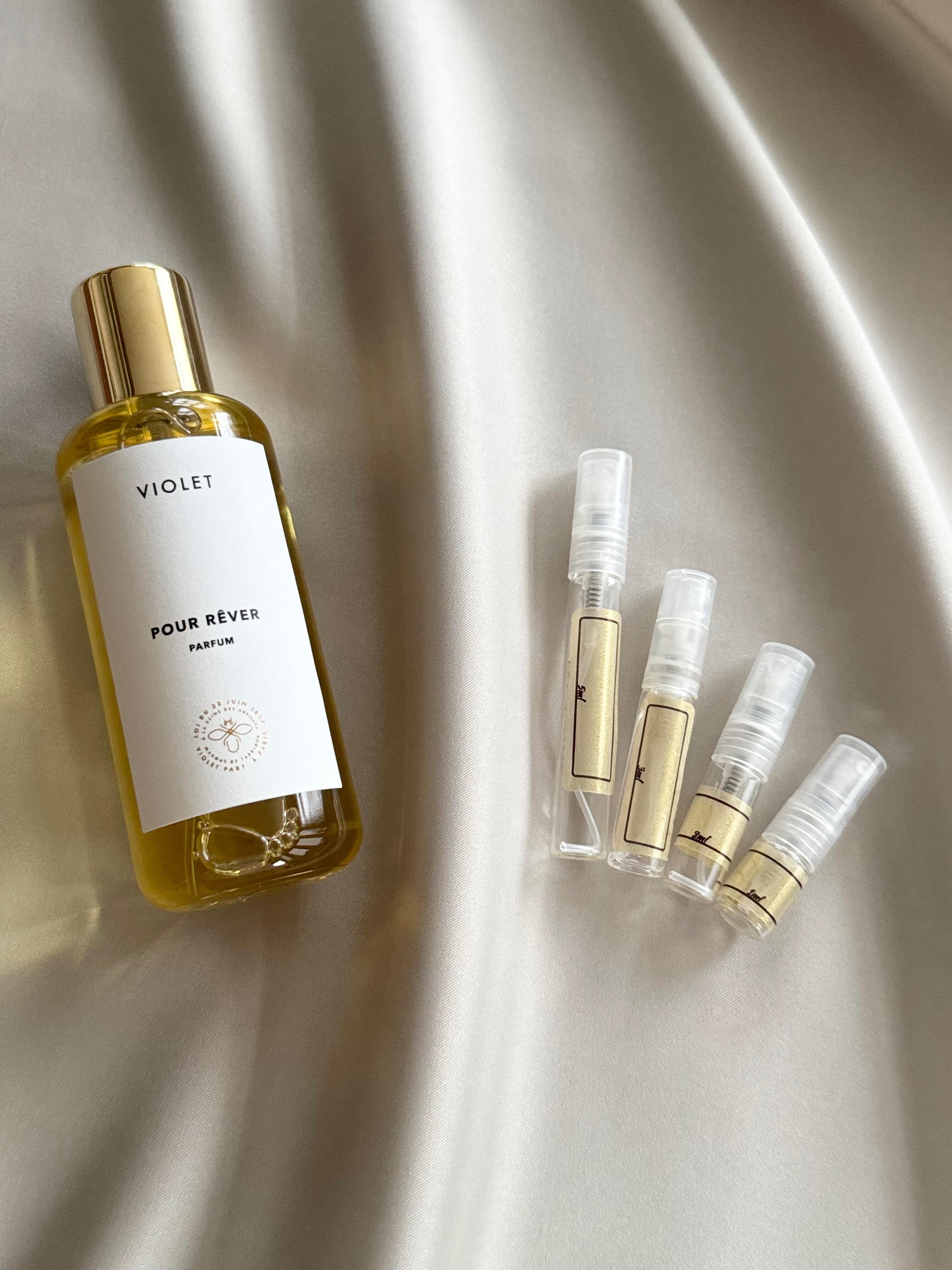 Maison Violet Pour Rêver perfume with sample bottles