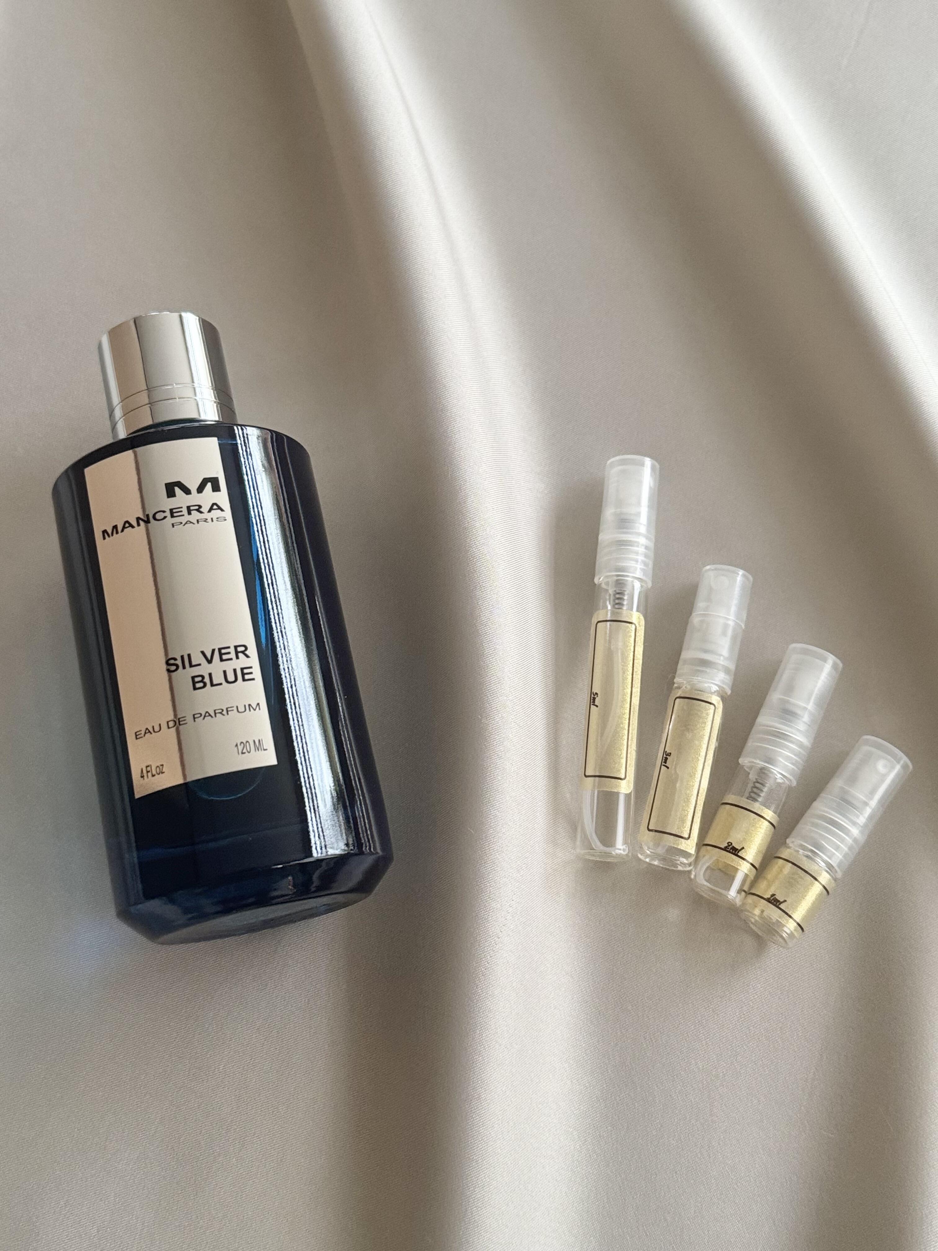 Mancera Silver Blue with sample bottles