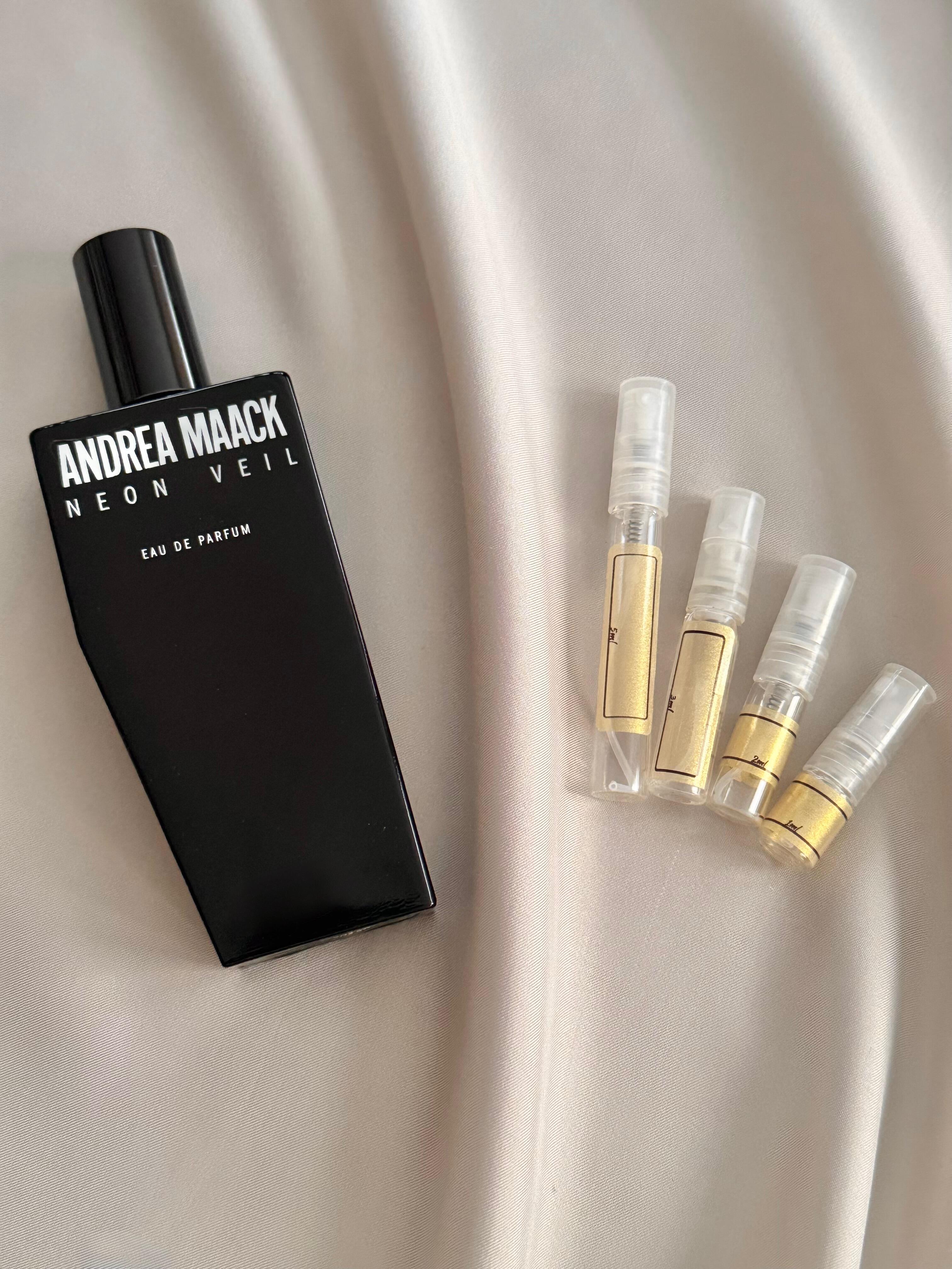 Andrea Maack Neon Veil with sample bottles