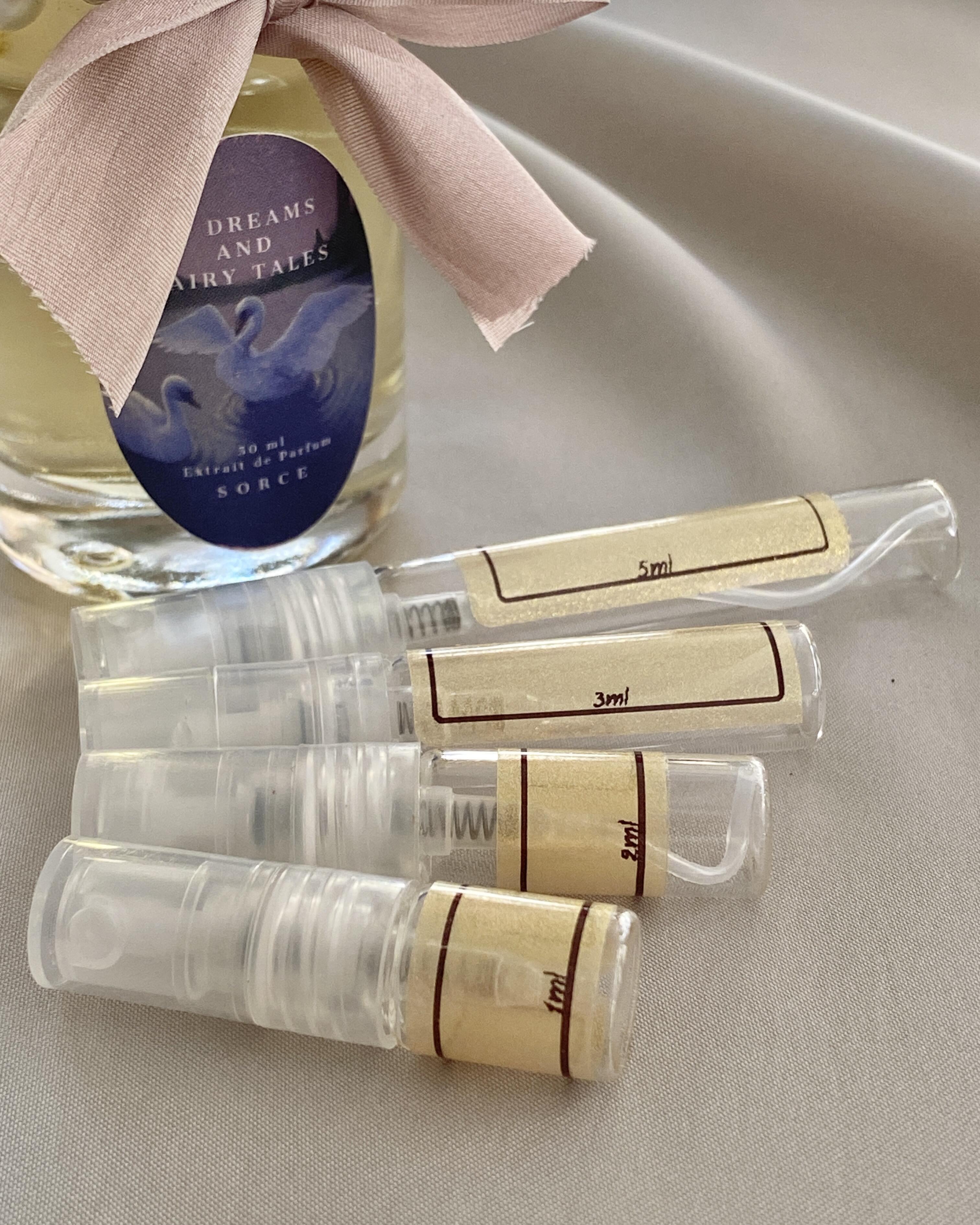 Sorce In Dreams and Fairy Tales (Blueberry) and sample bottles
