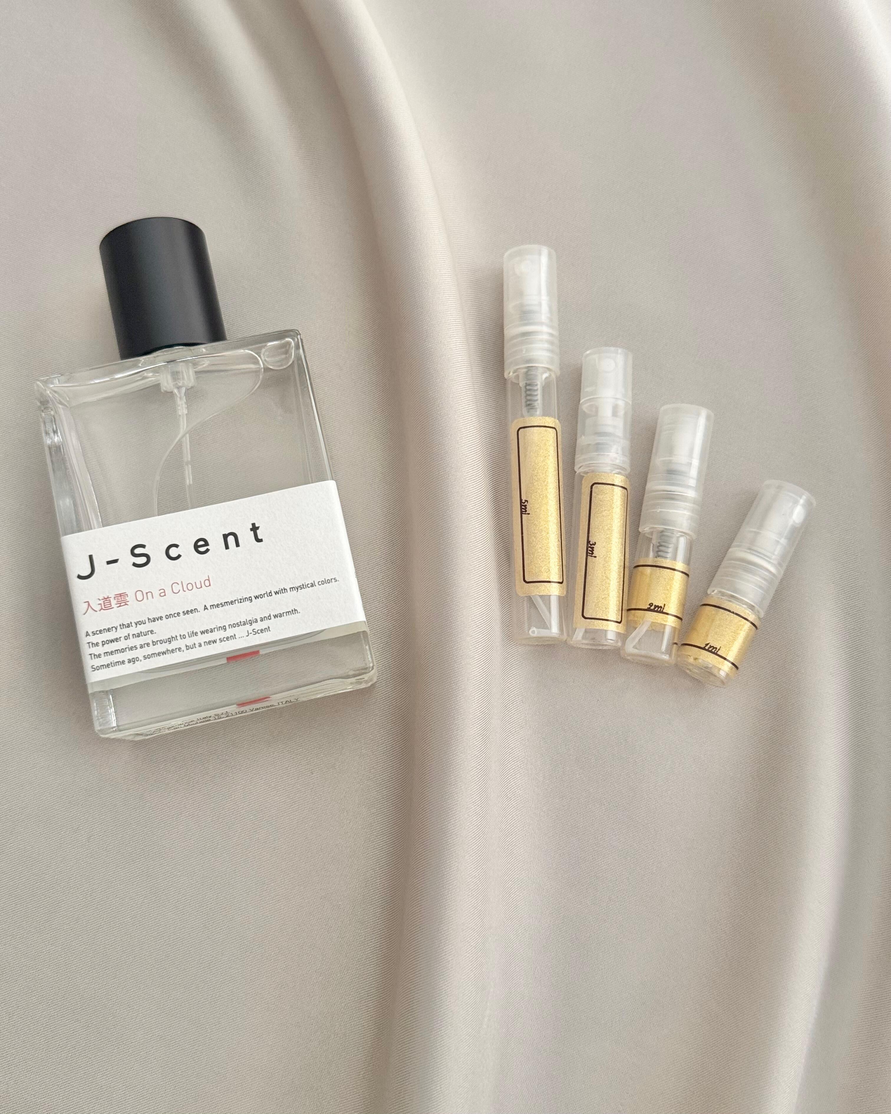 J-Scent On a Cloud perfume with sample bottles