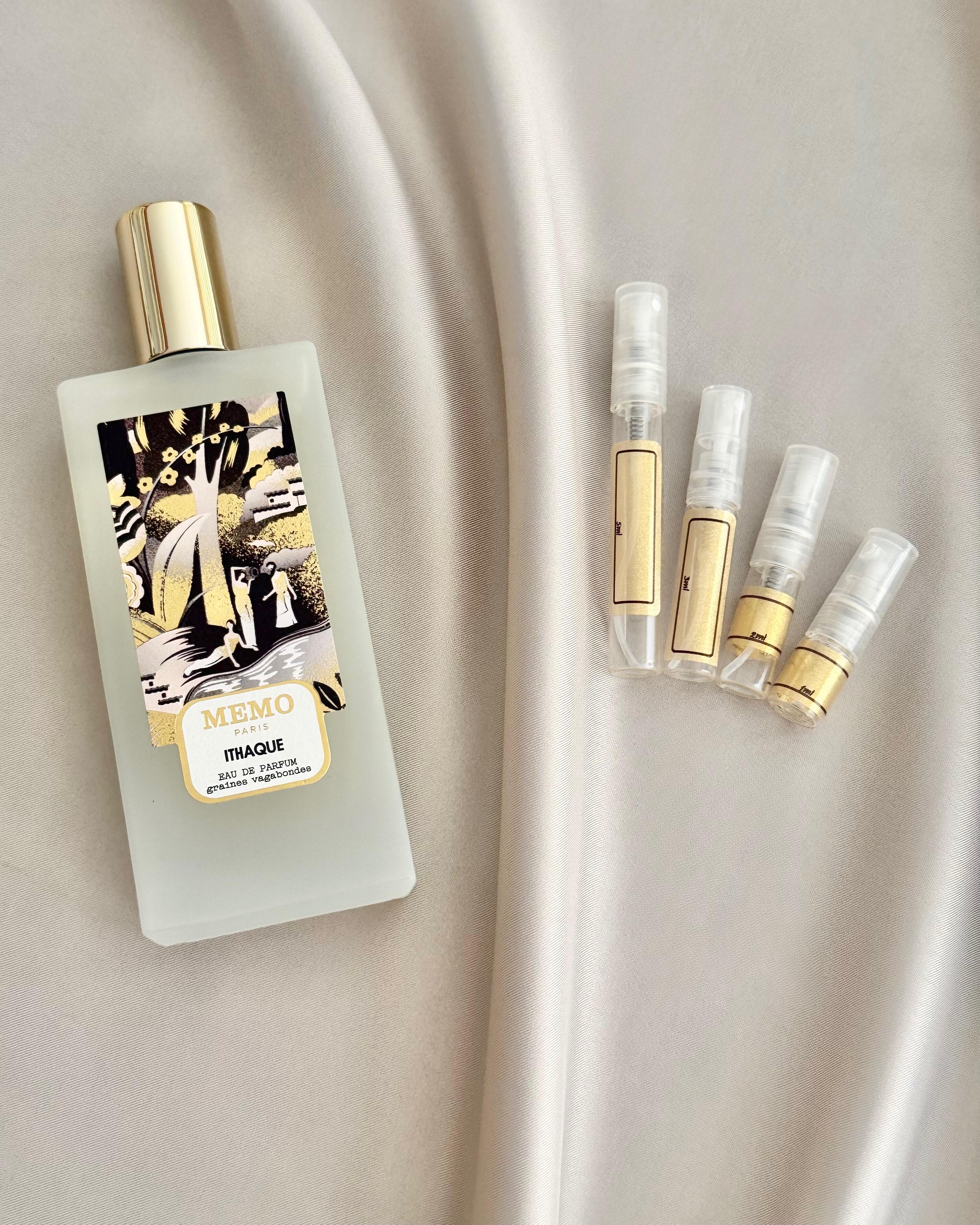 Memo Paris Ithaque with sample bottles