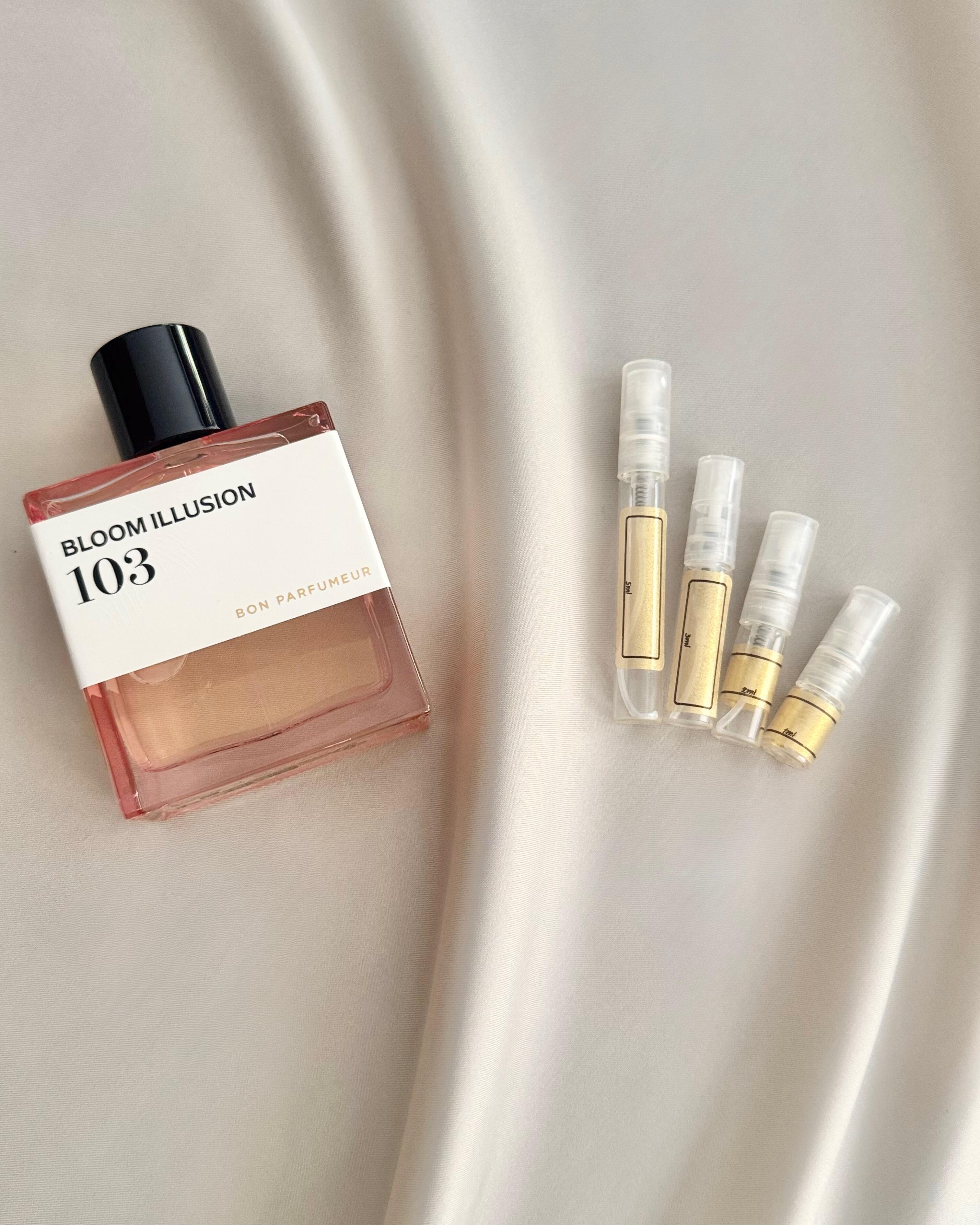 Bon Parfumeur Bloom Illusion with sample bottles