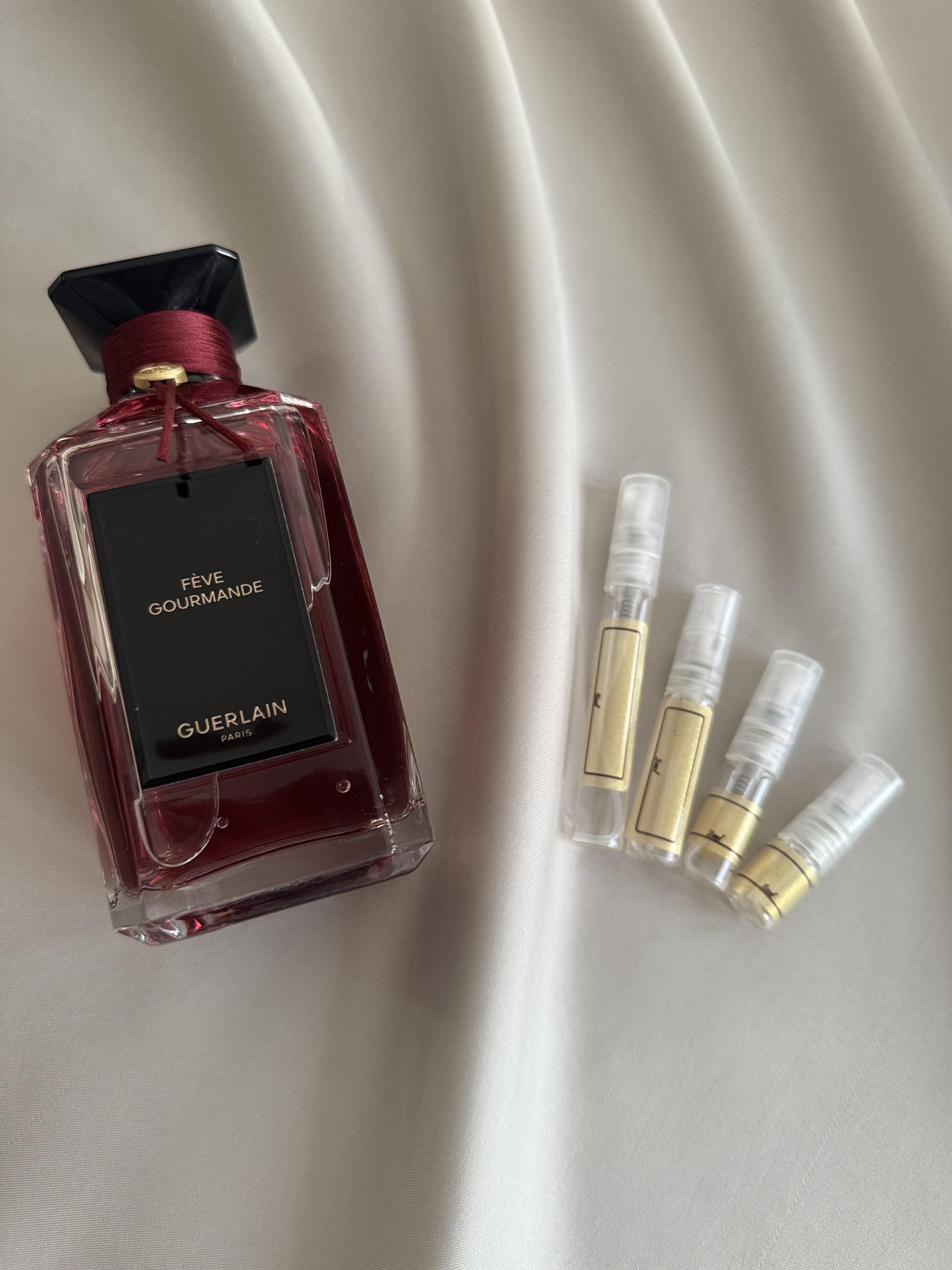Guerlain Feve Gourmande with sample bottles