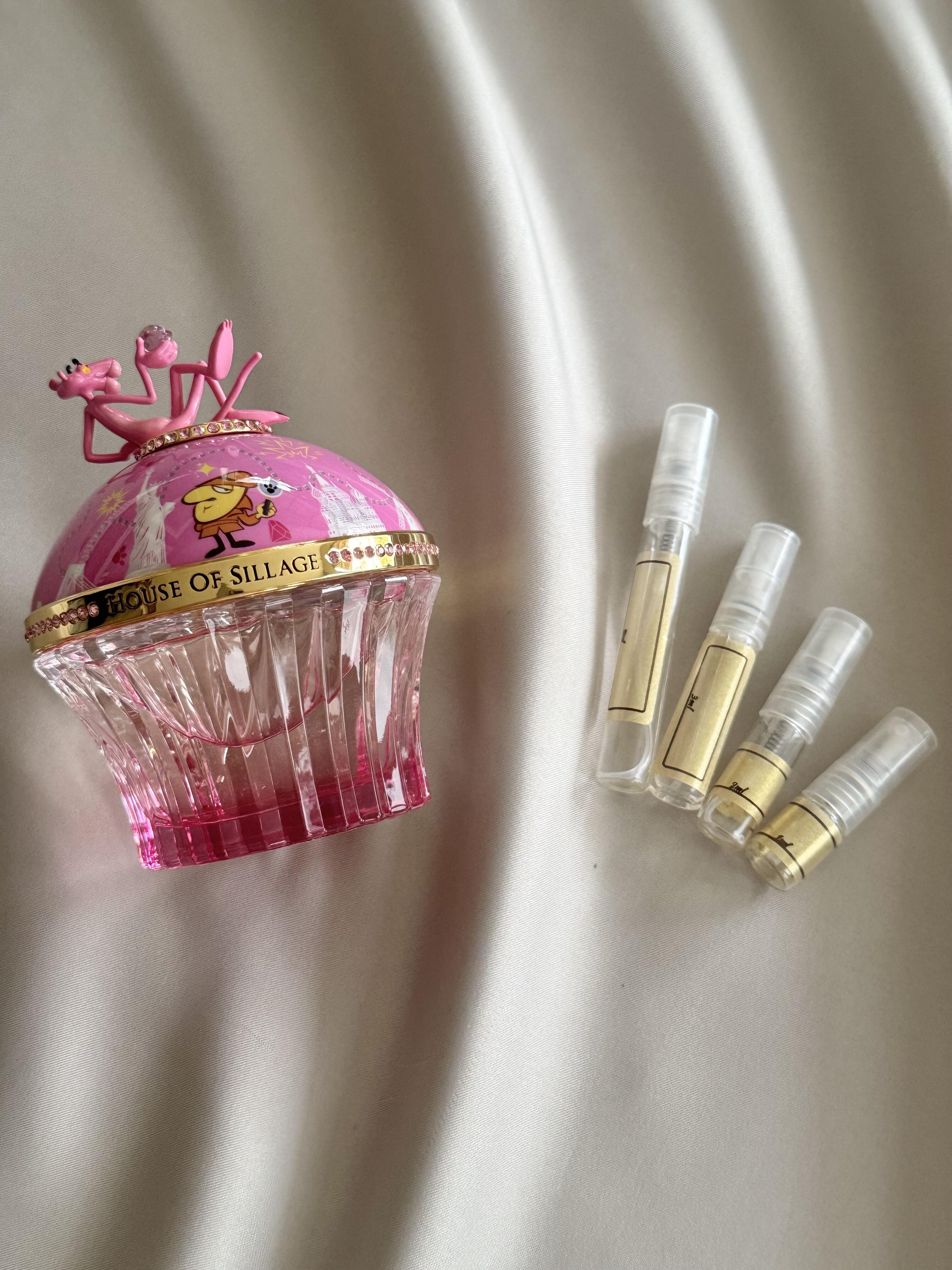 House of Sillage Pink Panther with sample bottles