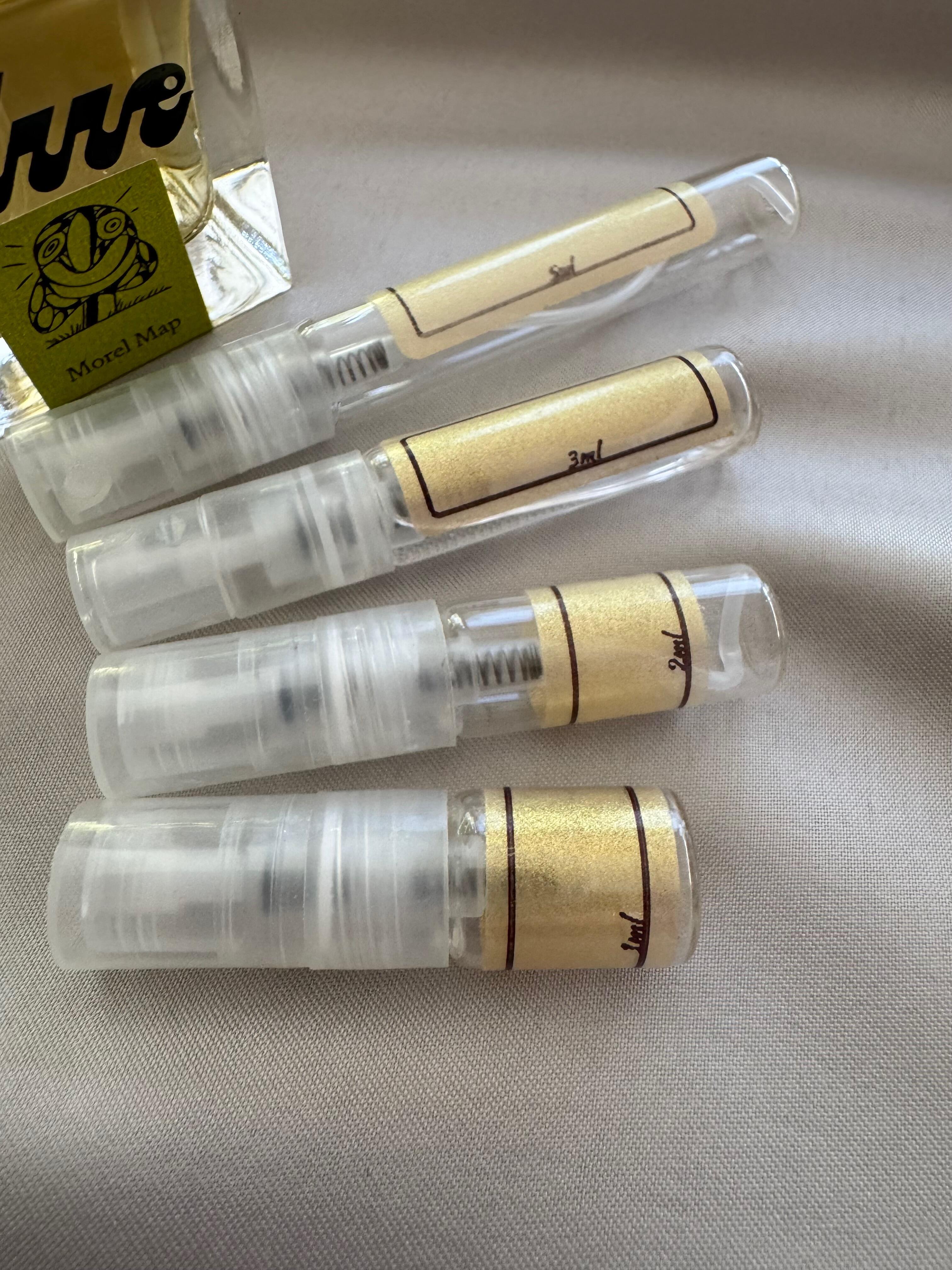 Clue Perfumery Morel Map and sample bottles