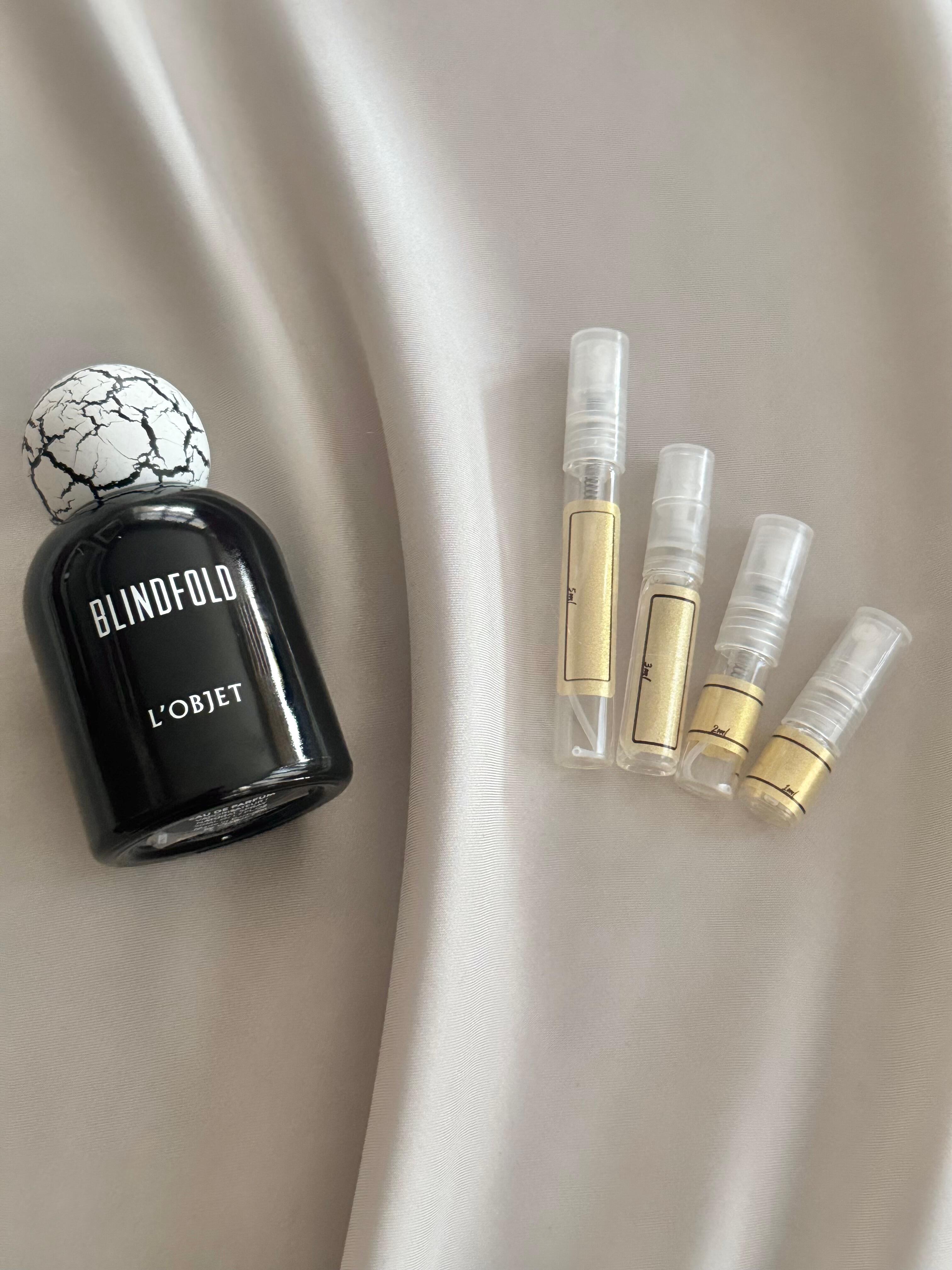 L'Objet Blindfold with sample bottles