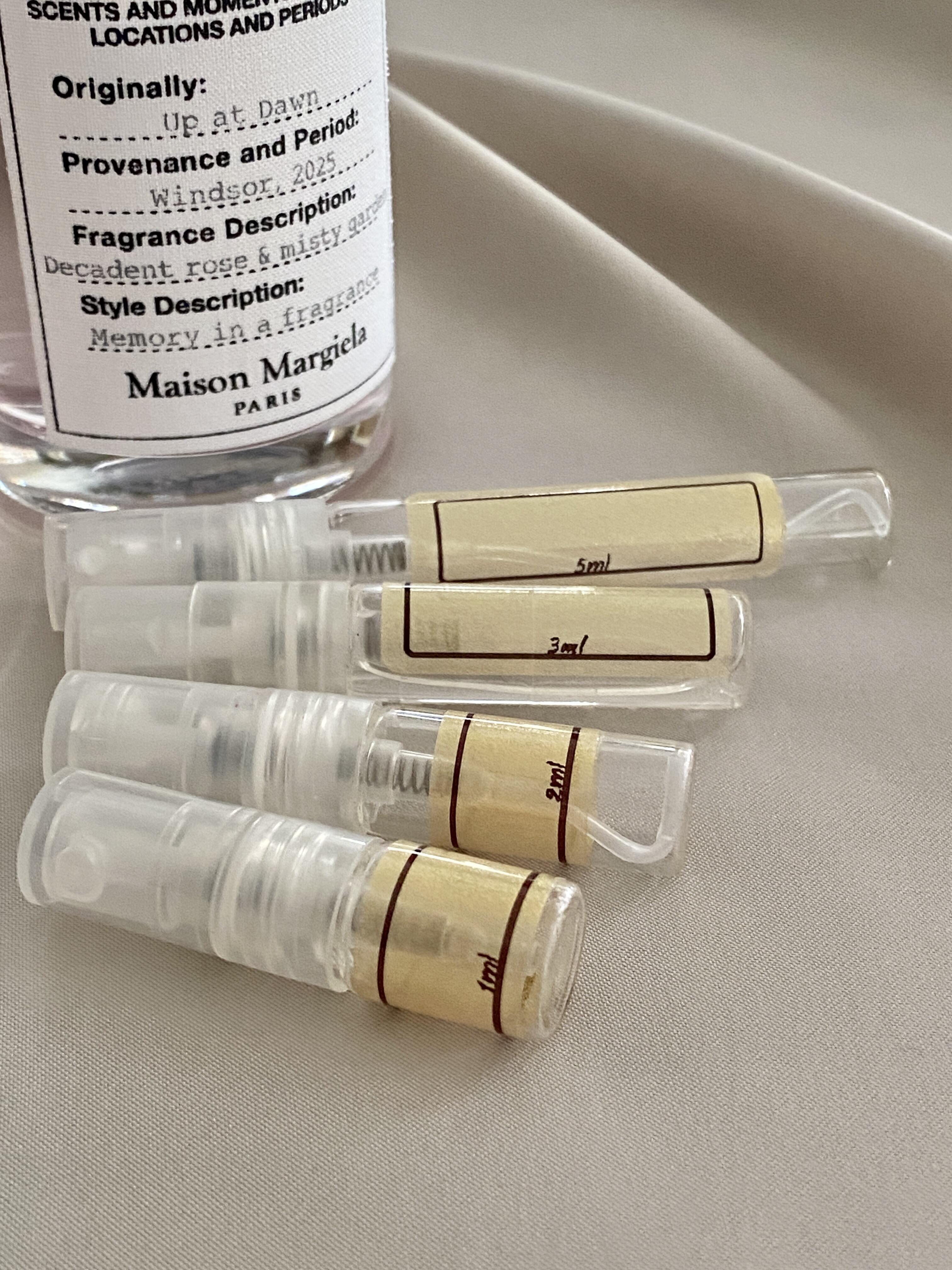 Maison Margiela Up at Dawn and sample bottles