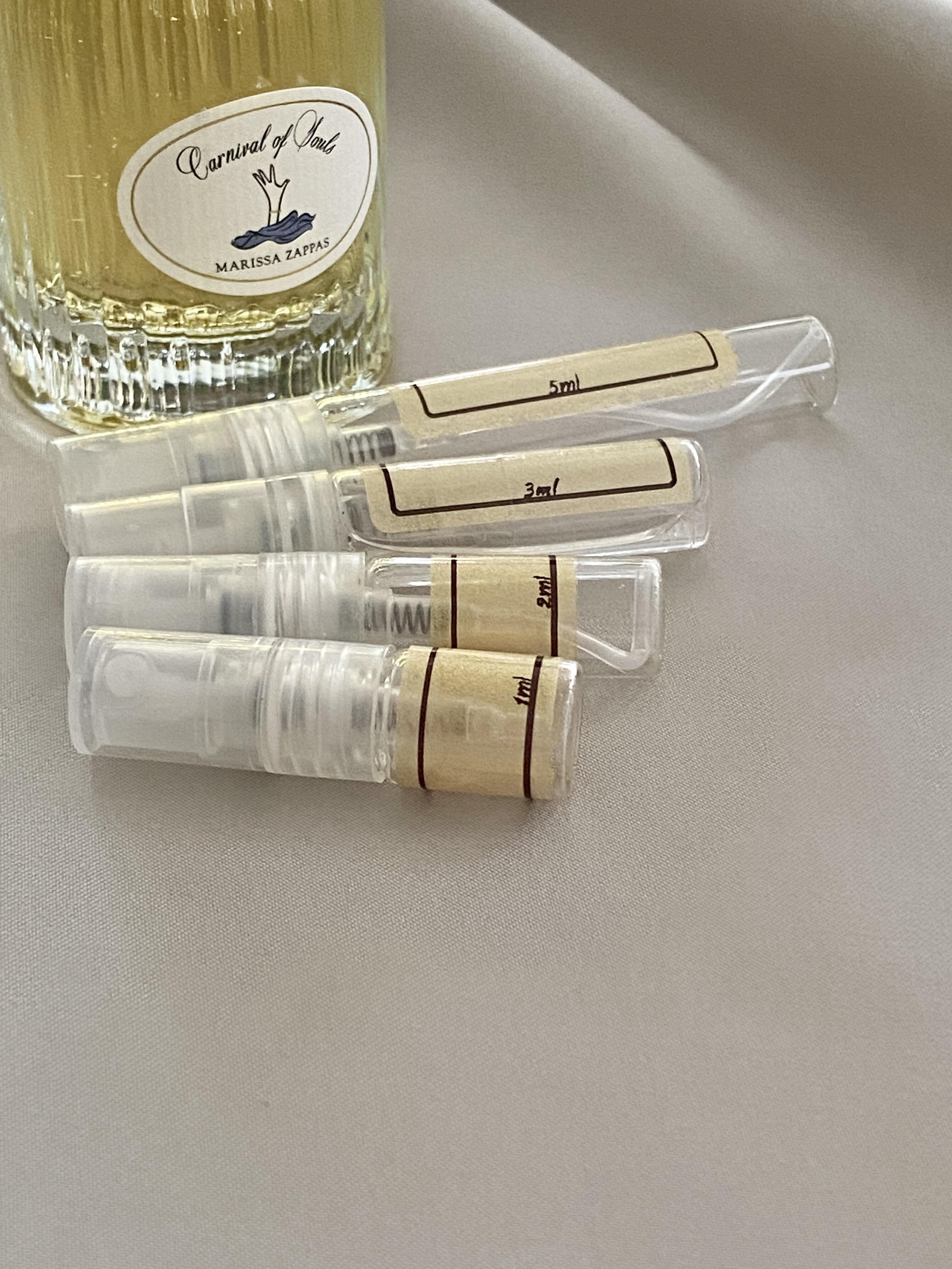 Marissa Zappas Carnival of Souls and sample bottles