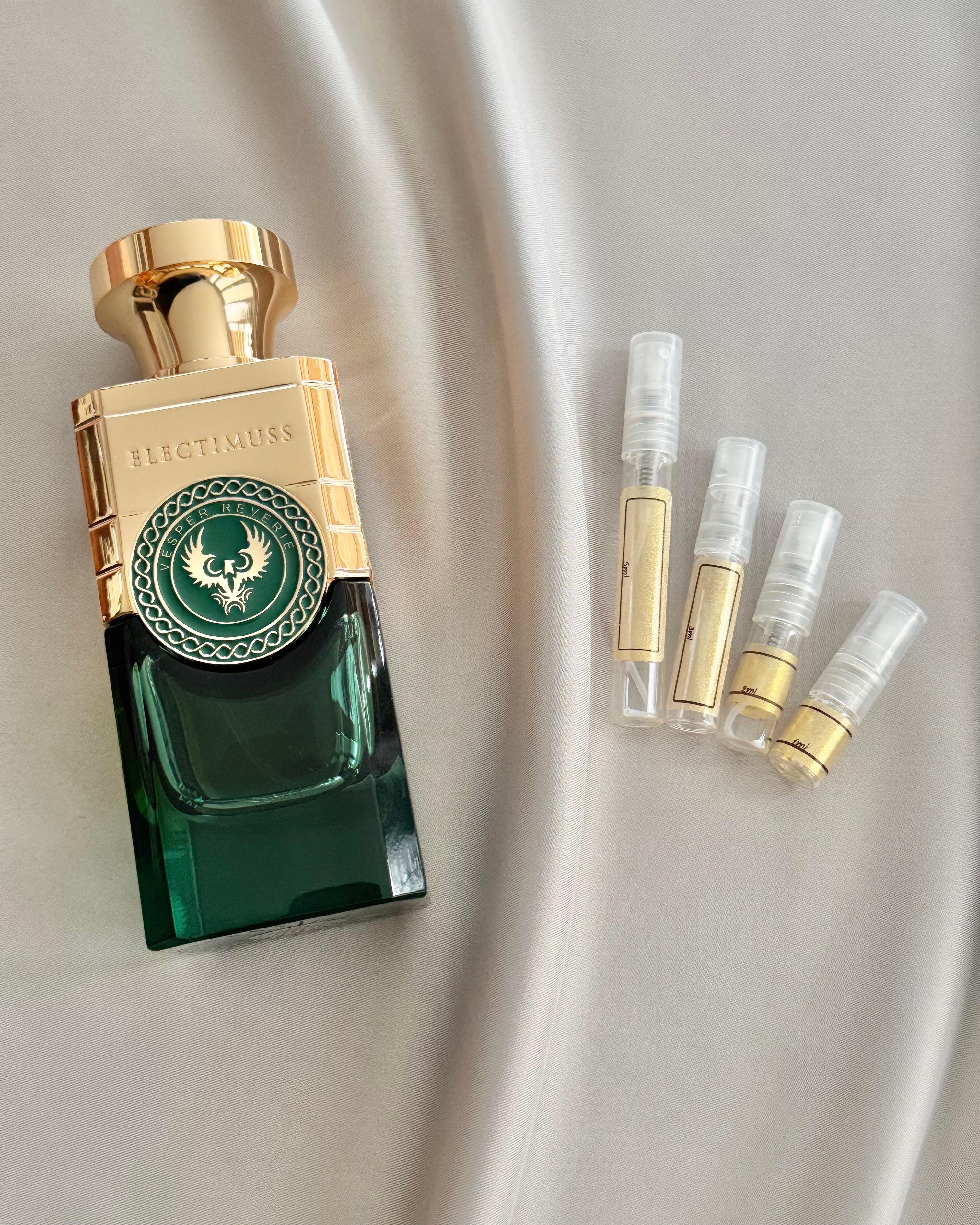 Electimuss London Vesper Reverie with sample bottles