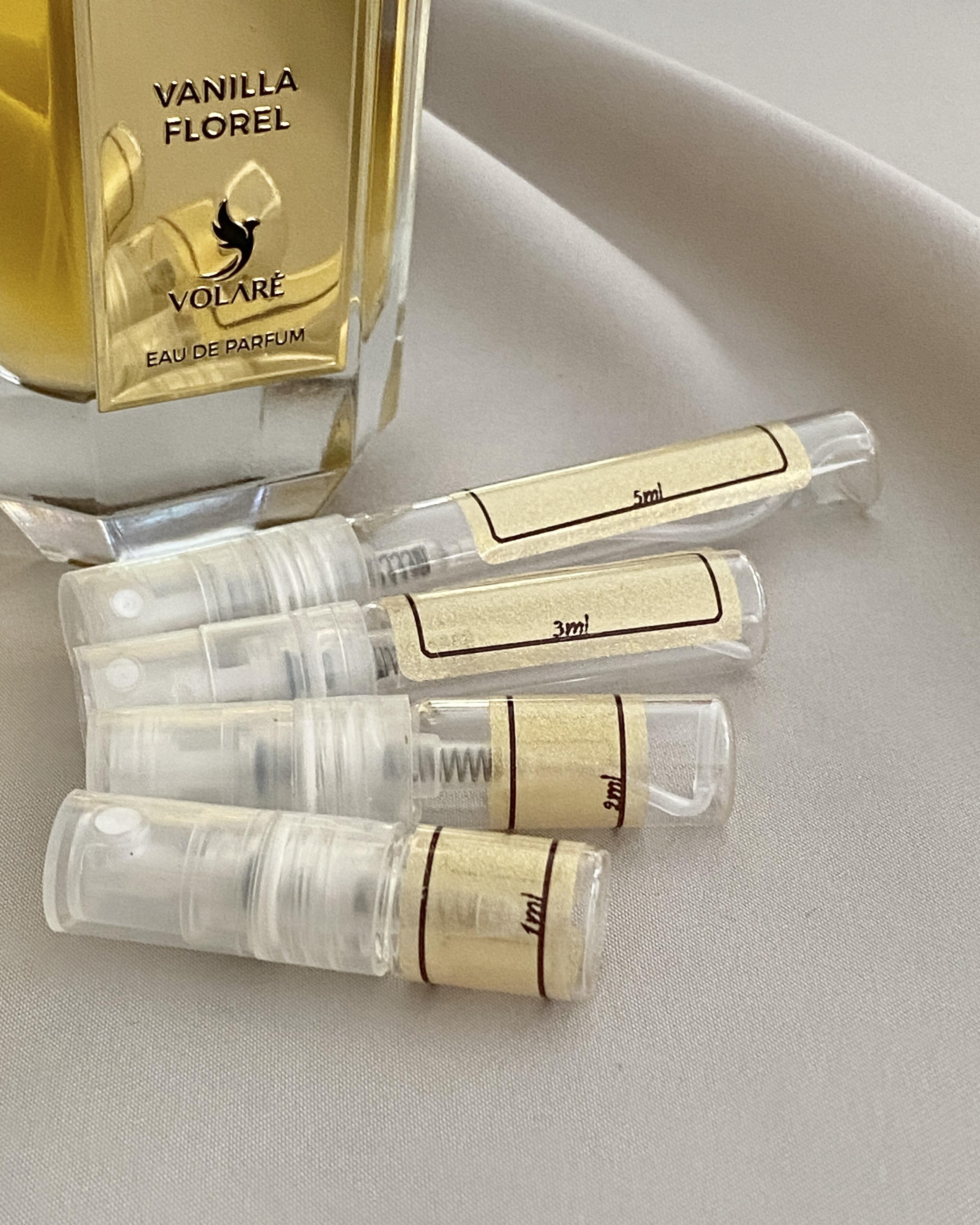 Volare Vanilla Florel and sample bottles
