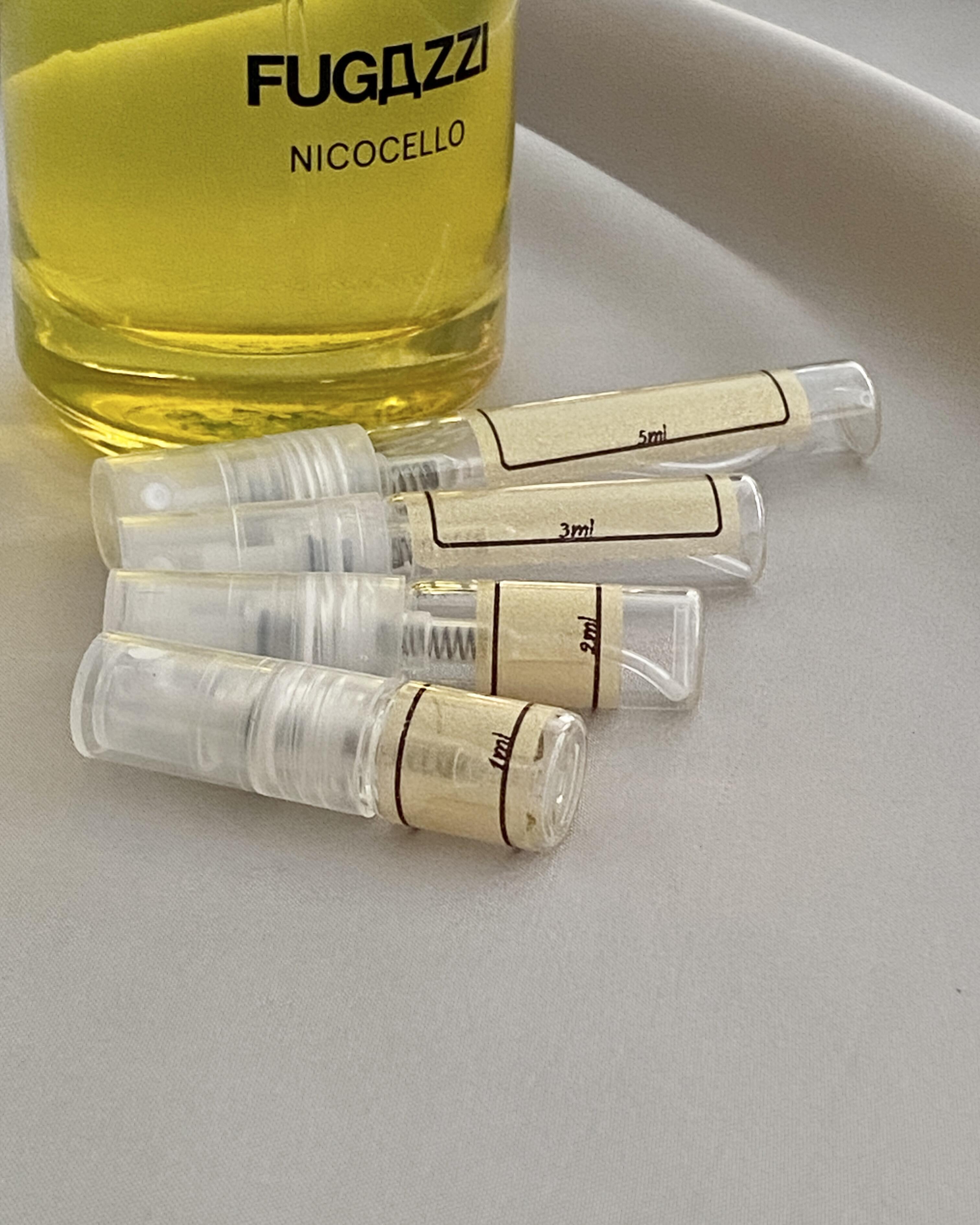 Fugazzi Nicocello and sample bottles