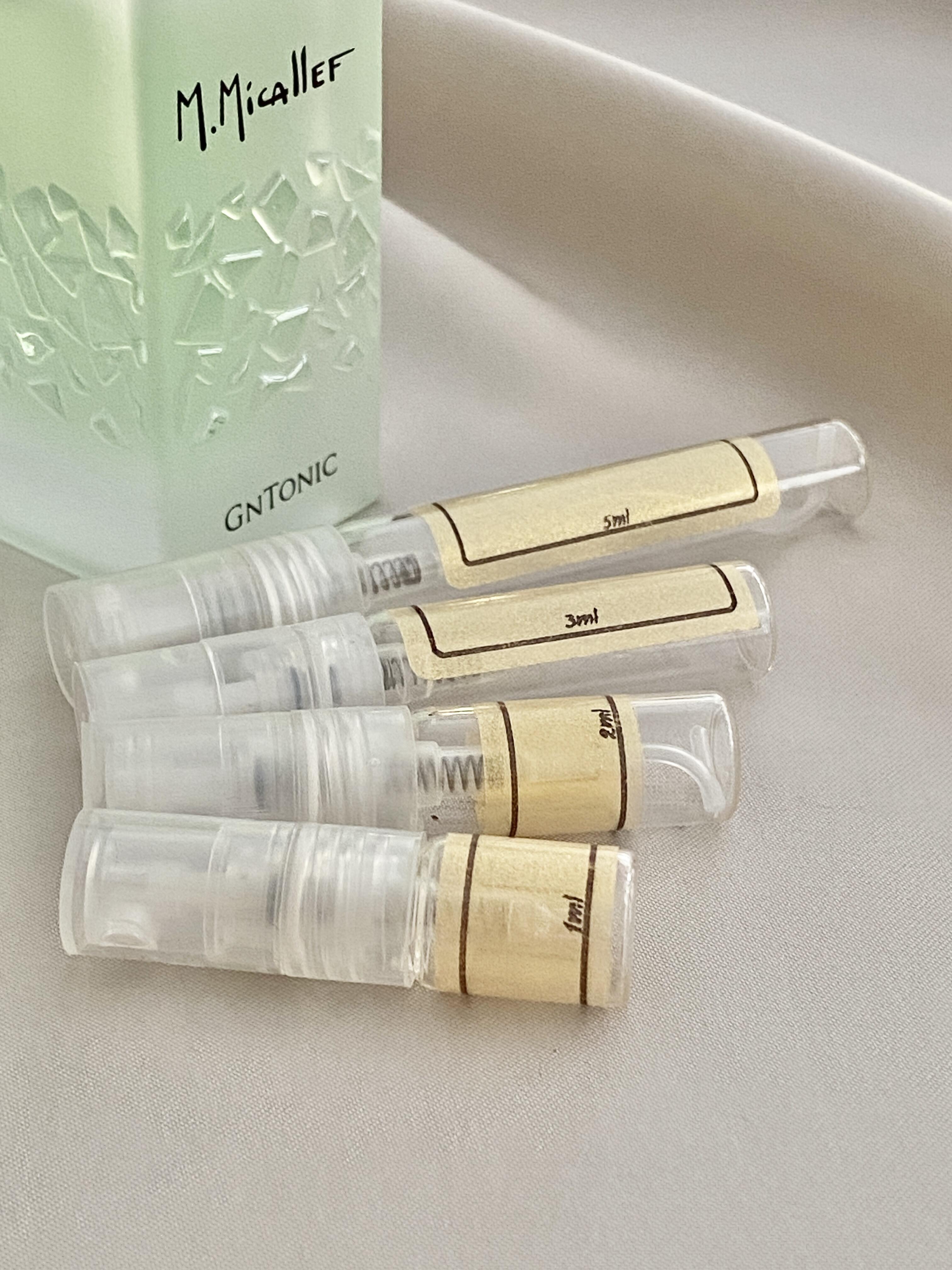 M Micallef GNTONIC and sample bottles