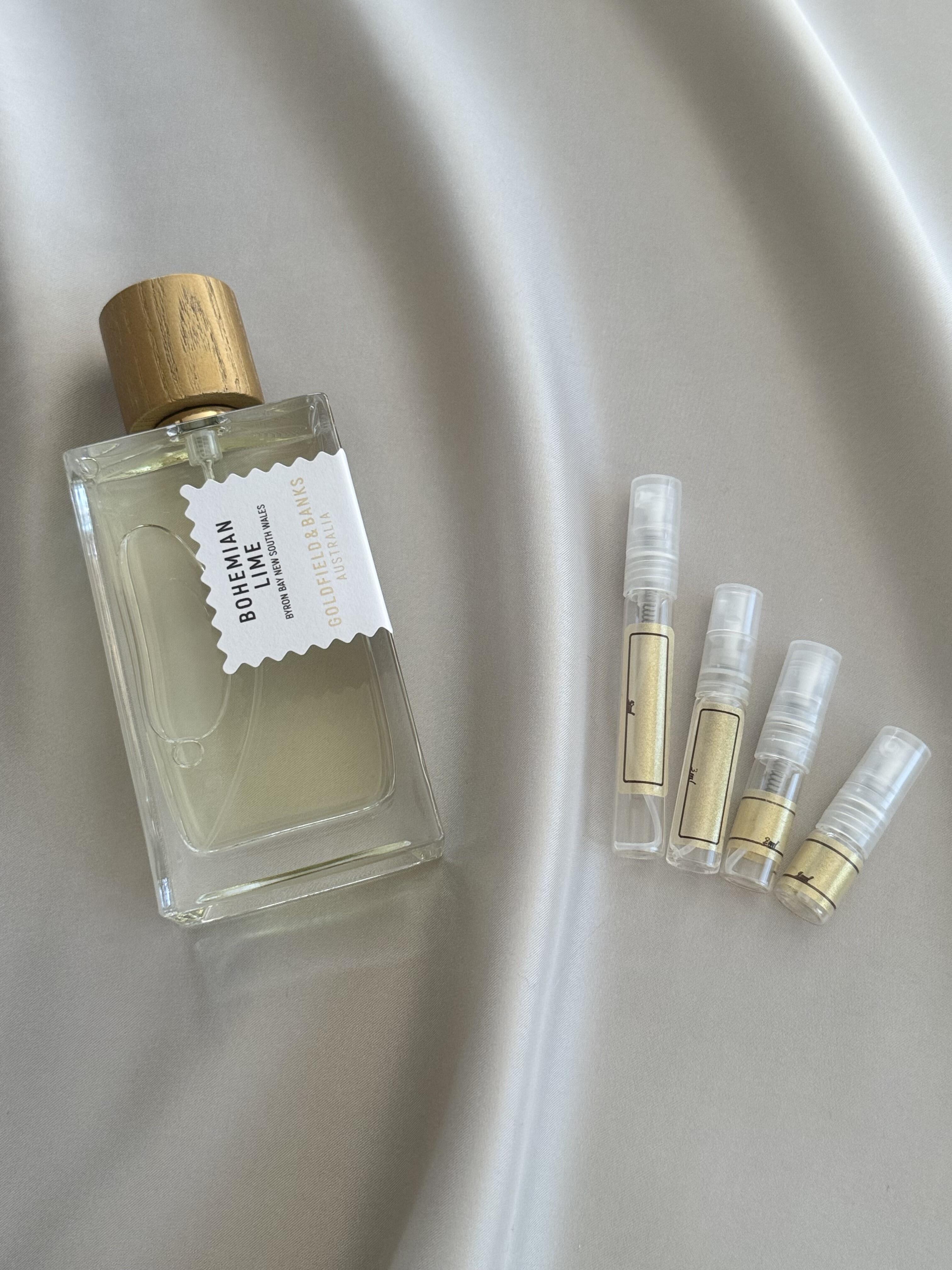 Goldfield & Banks Bohemian Lime with sample bottles