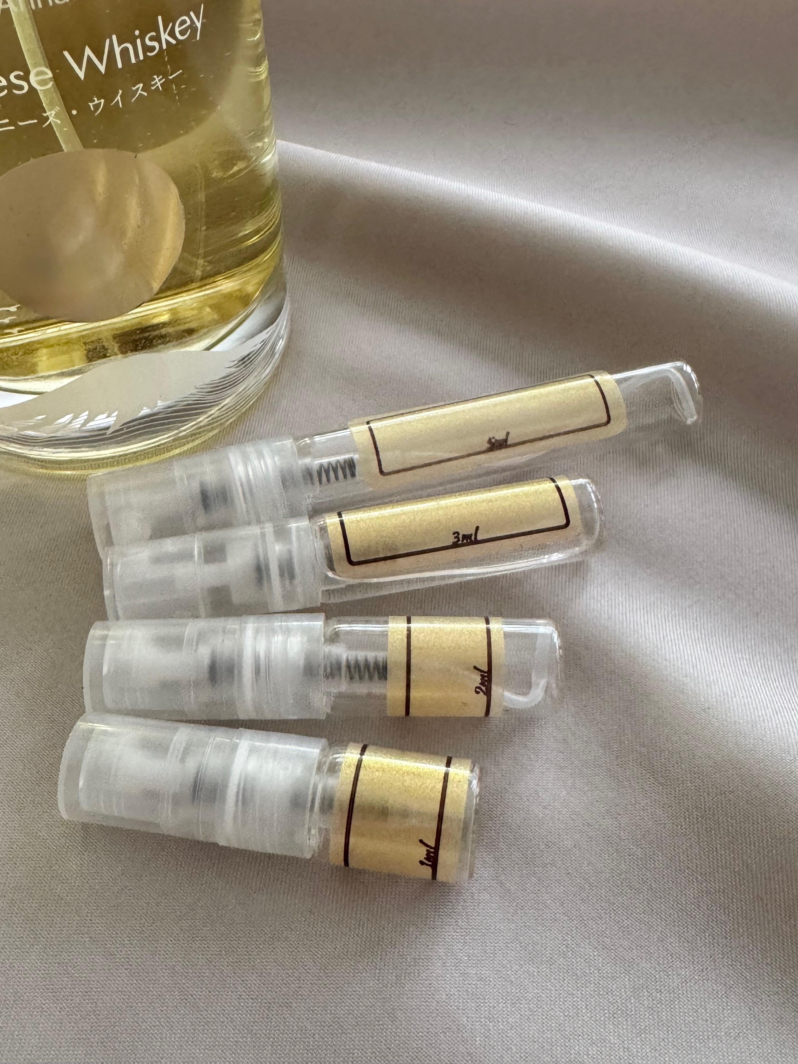 d'Annam Japanese Whiskey and sample bottles