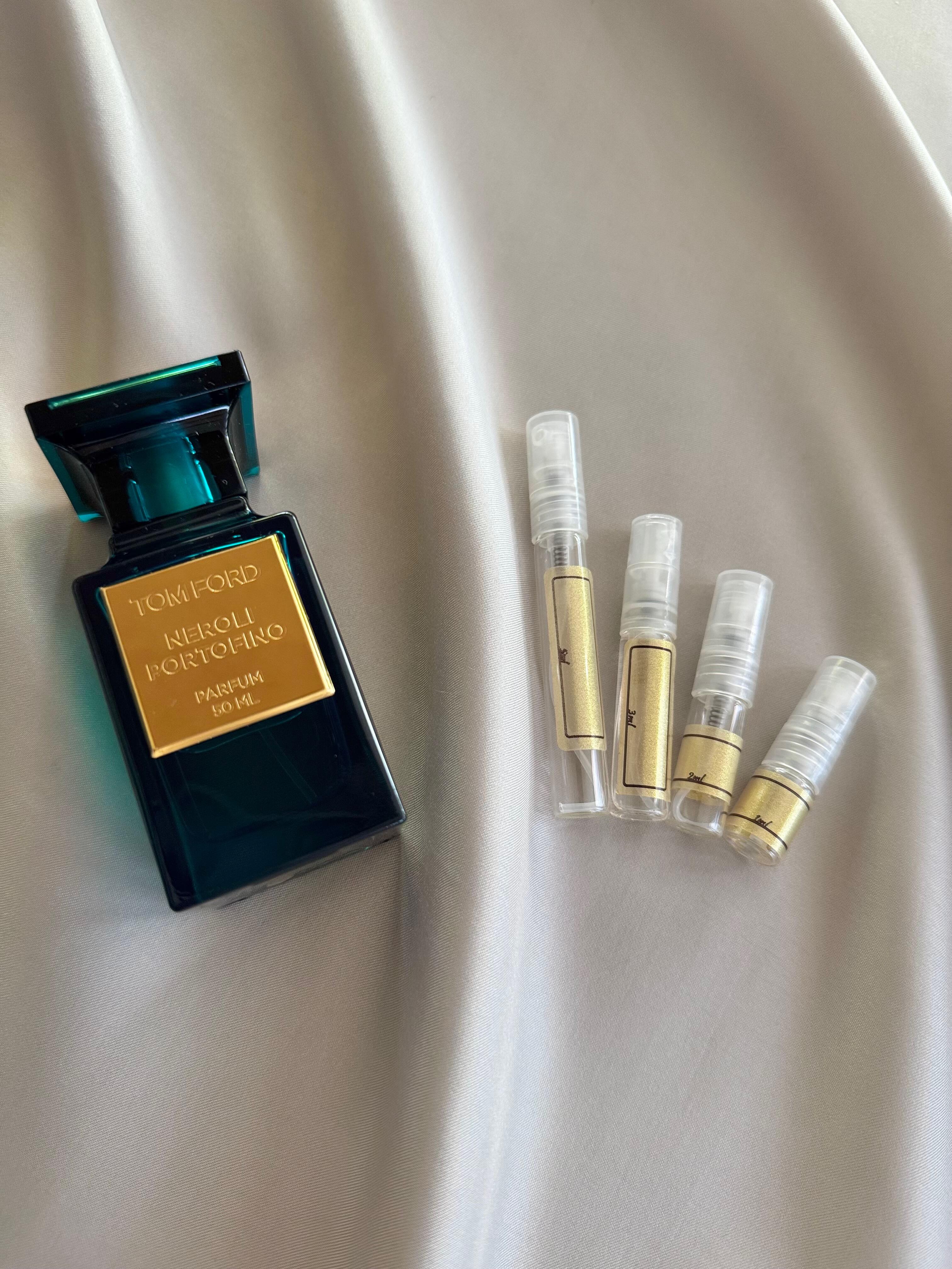 Tom Ford Neroli Portofino Parfum with sample bottles