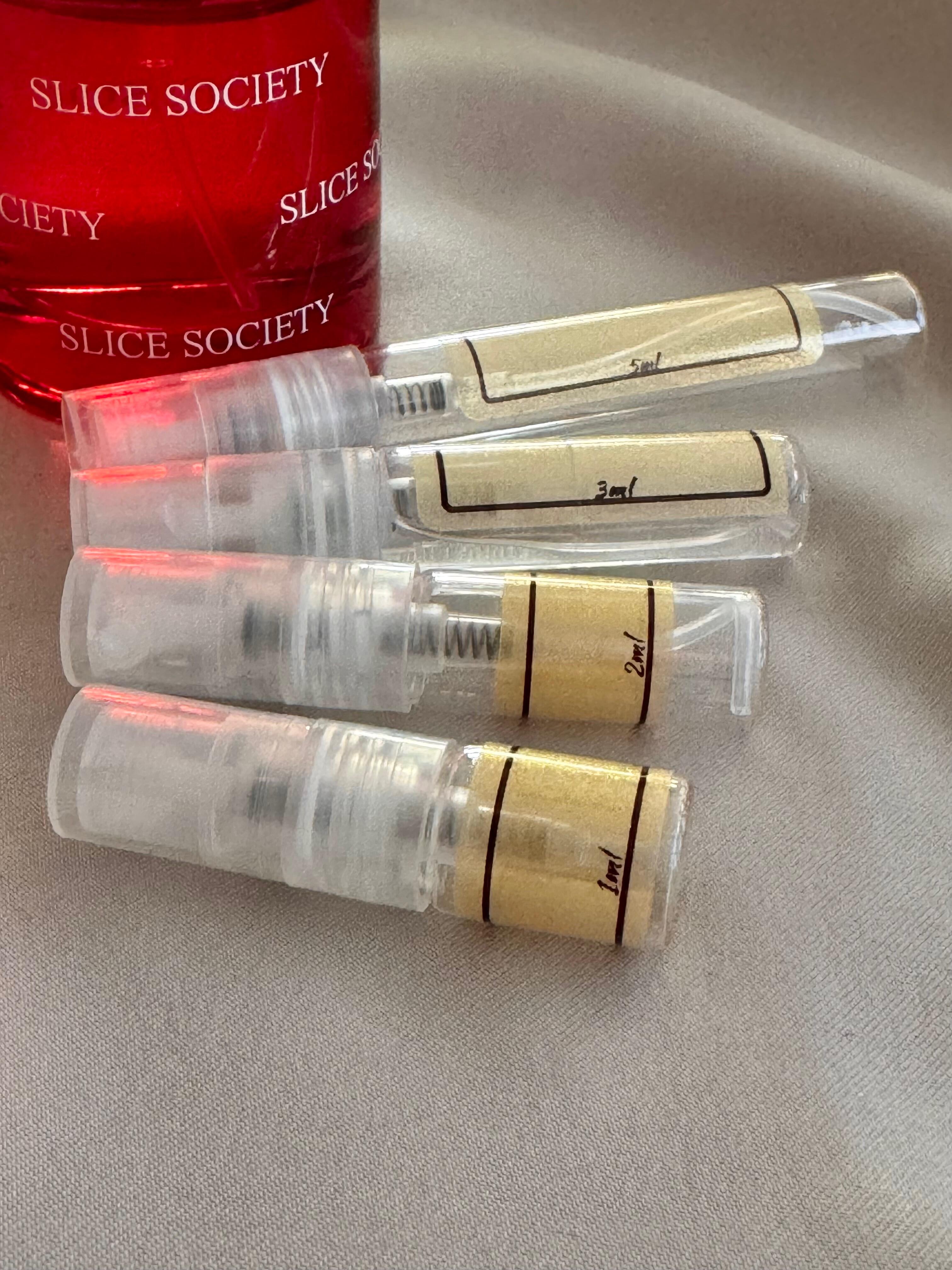 Snif Slice Society and sample bottles