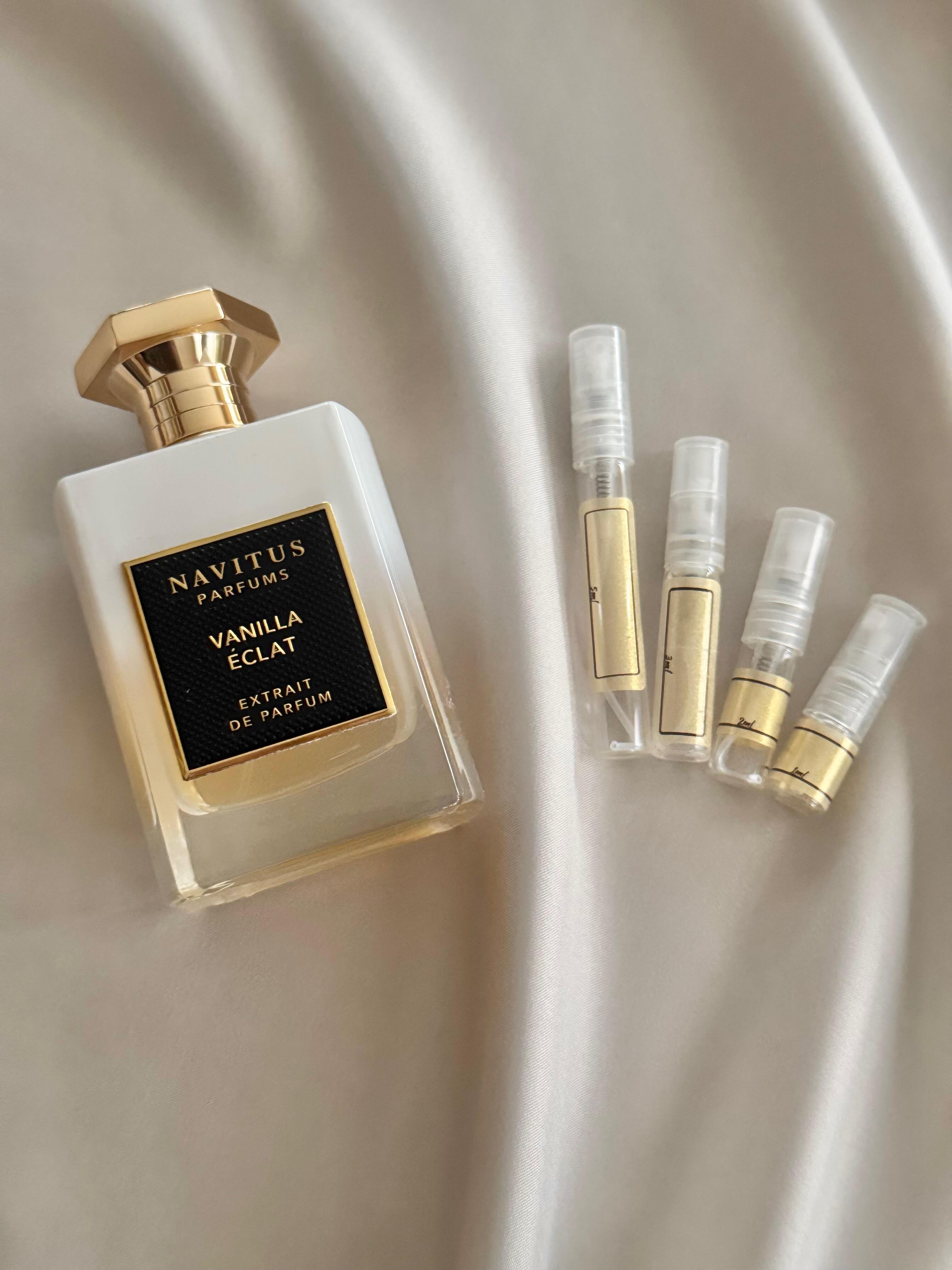 Navitus Parfums Vanilla Eclat with sample bottles