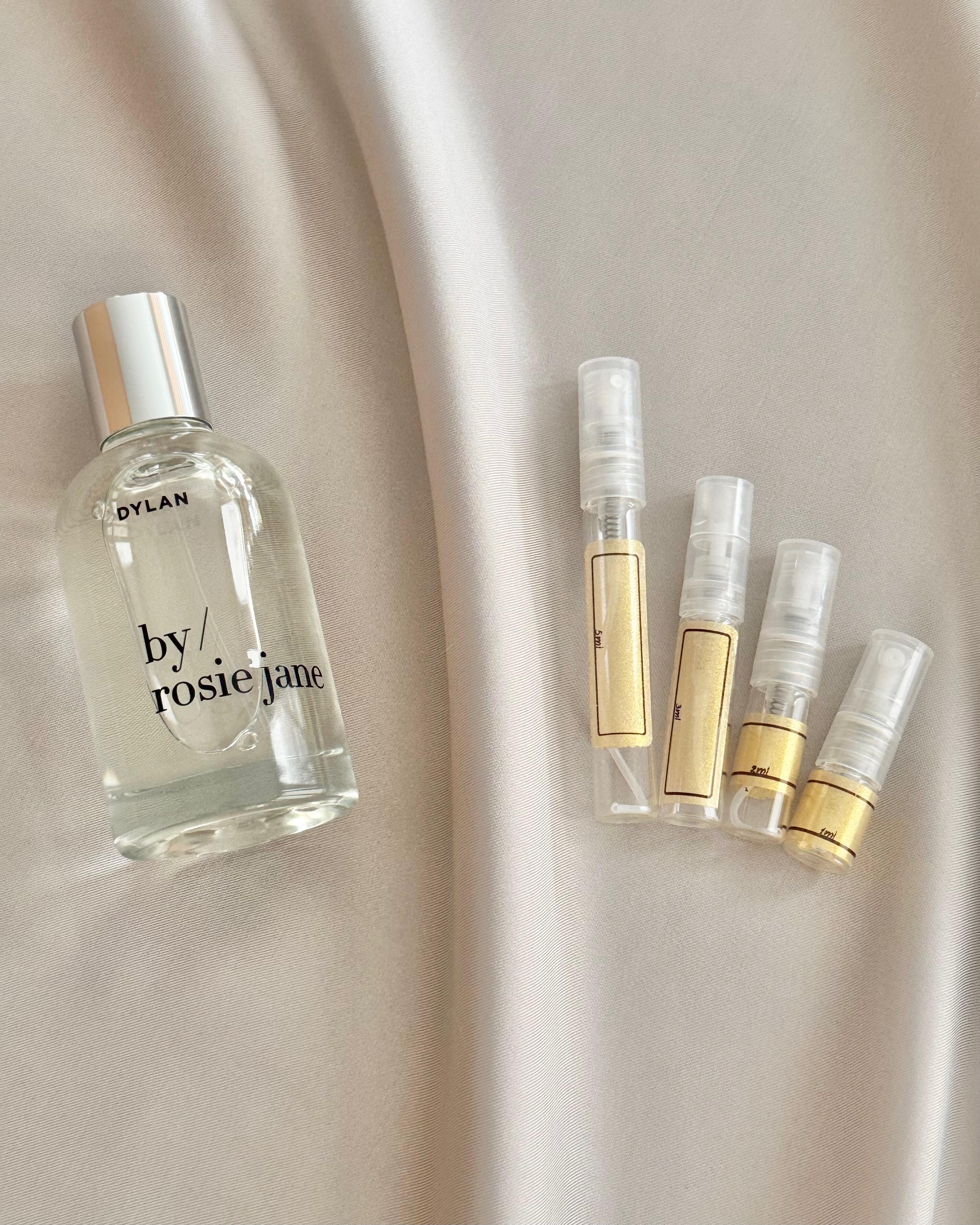 By / Rosie Jane Dylan with sample bottles