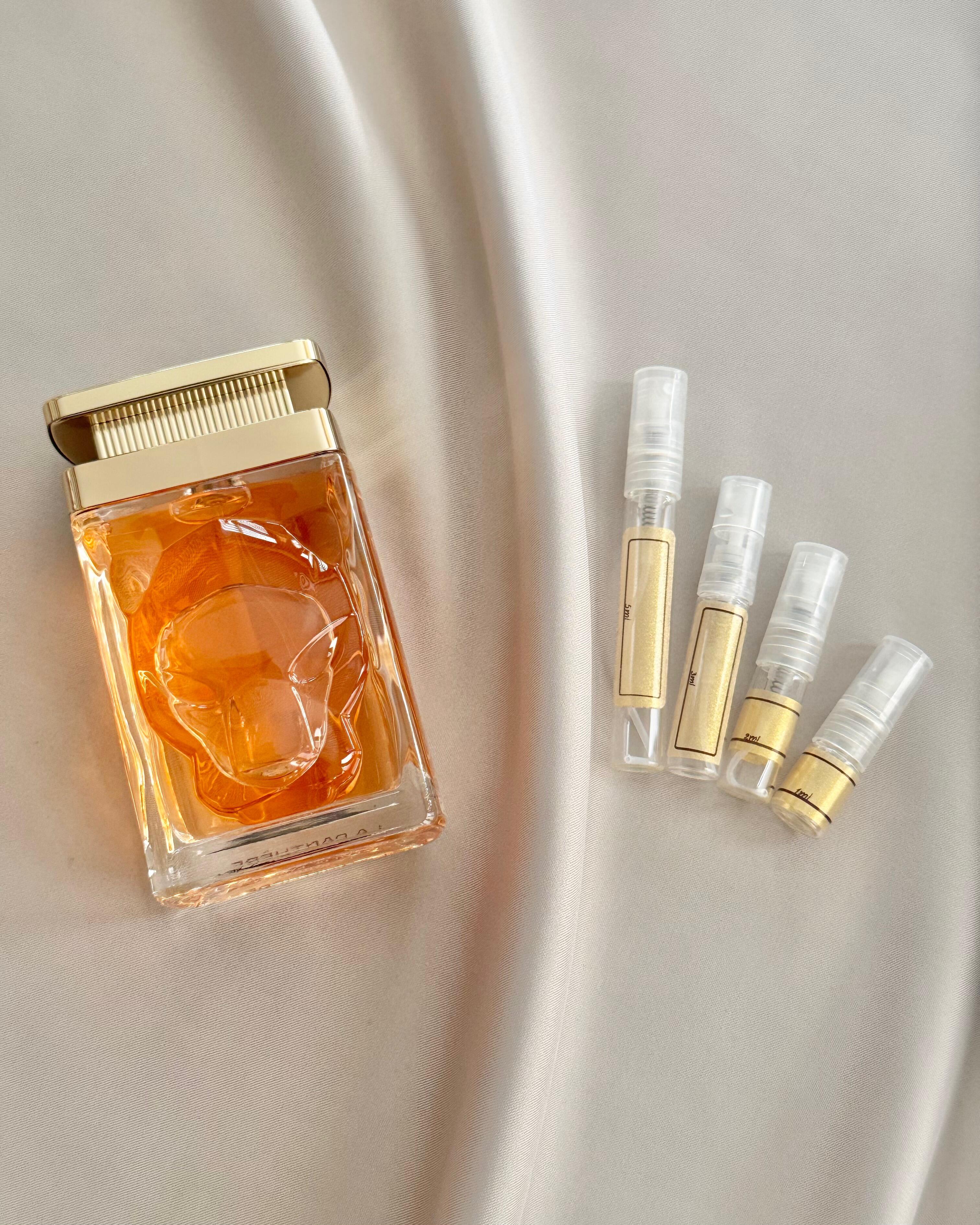 Cartier La Panthere with sample bottles